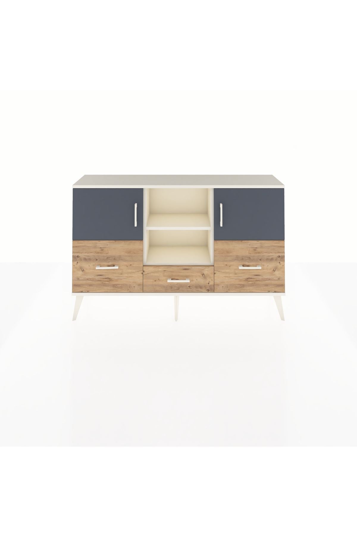 Arges Konsol 4 Raflı 3 Çekmeceli 3 Kapaklı 132x30x83 - S144M011V09A