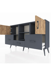 Arges Konsol 4 Raflı 3 Çekmeceli 3 Kapaklı 132x30x83 - S144M011V11A