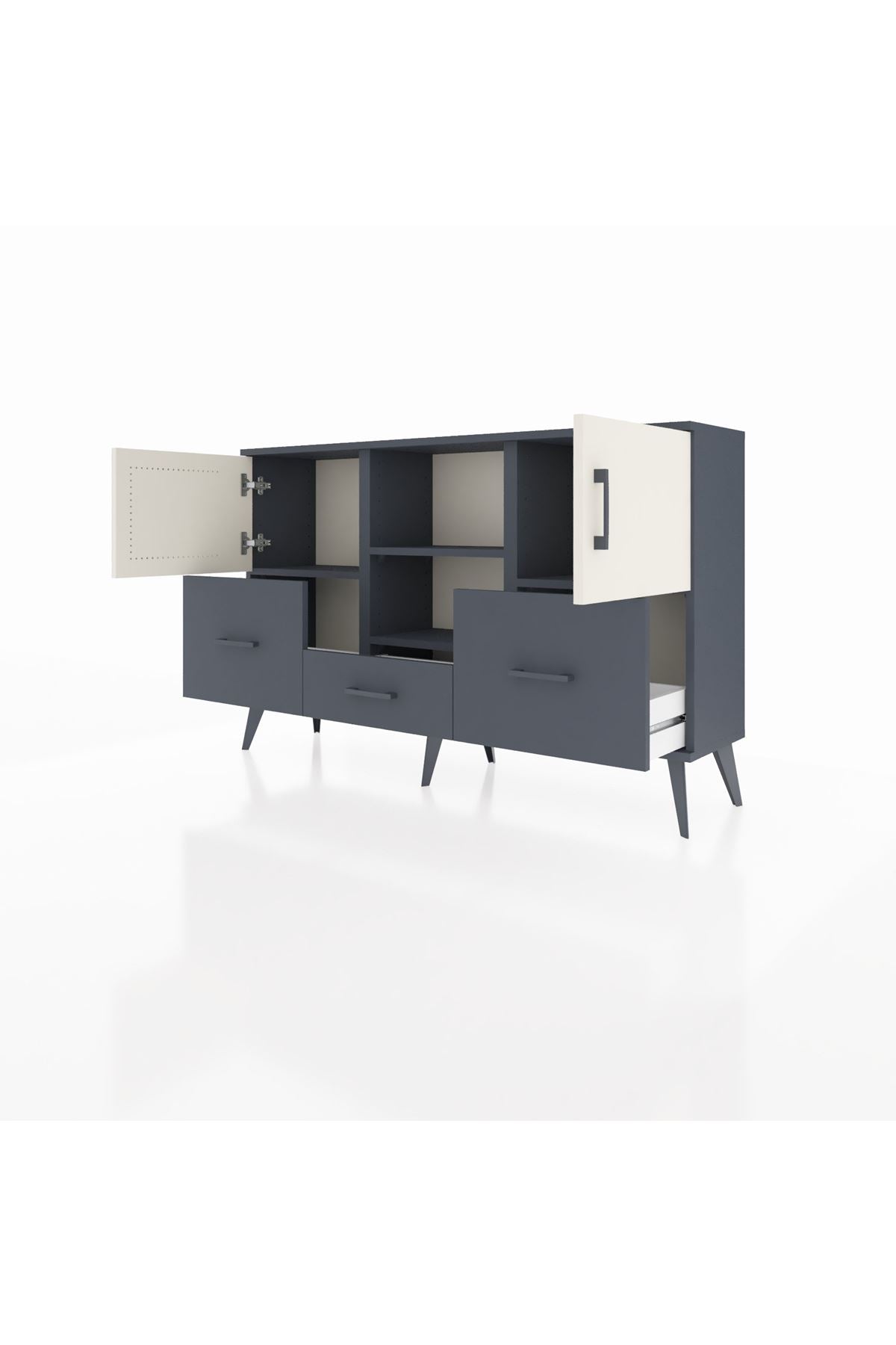 Arges Konsol 4 Raflı 3 Çekmeceli 3 Kapaklı 132x30x83 - S144M011V14A
