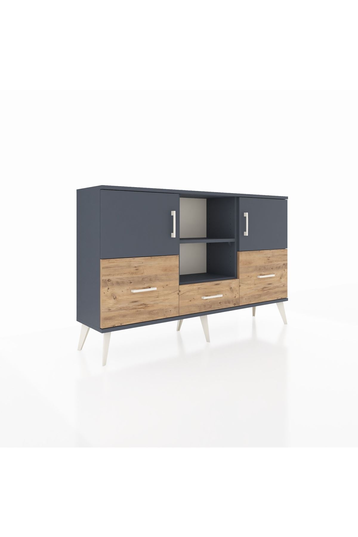 Arges Konsol 4 Raflı 3 Çekmeceli 3 Kapaklı 132x30x83 - S144M011V18A