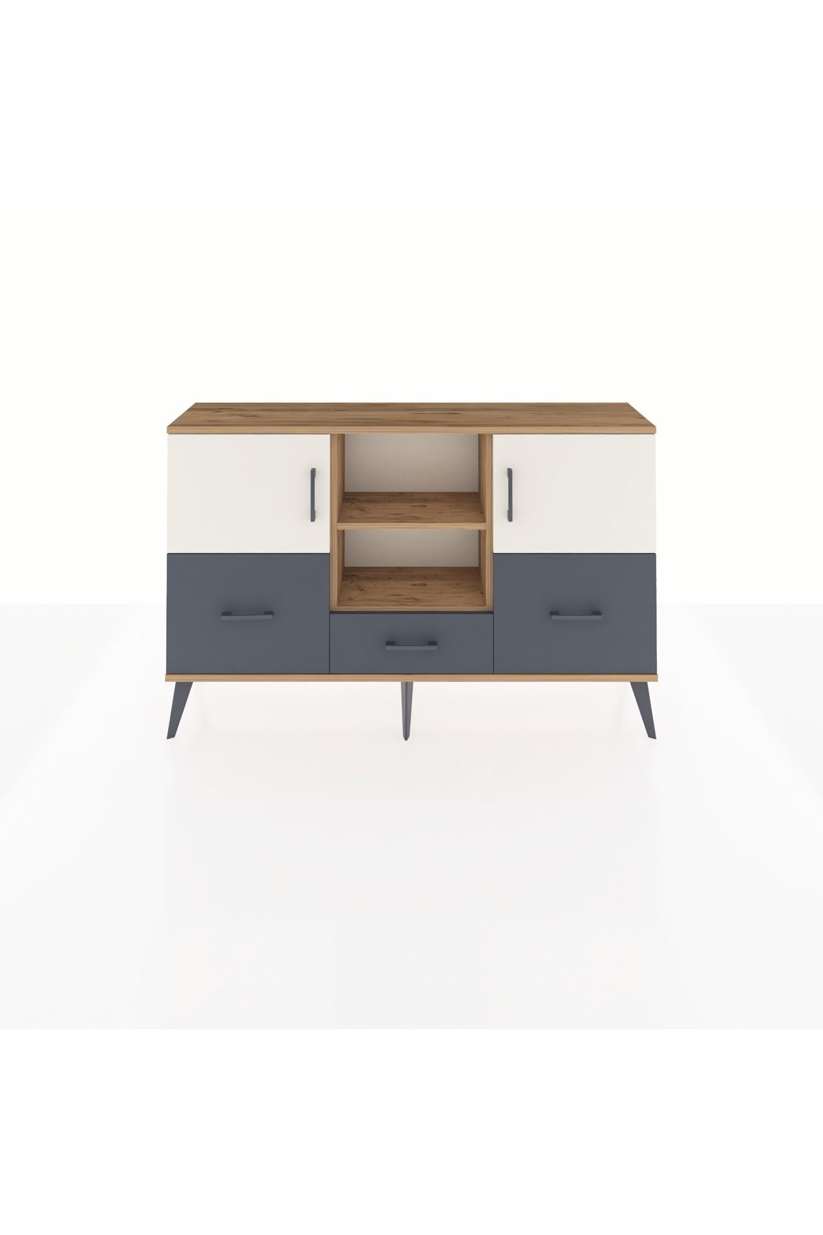 Arges Konsol 4 Raflı 3 Çekmeceli 3 Kapaklı 132x30x83 - S144M011V23A