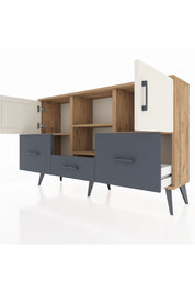 Arges Konsol 4 Raflı 3 Çekmeceli 3 Kapaklı 132x30x83 - S144M011V23A