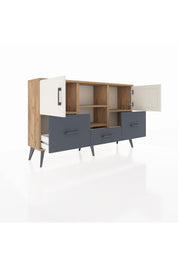 Arges Konsol 4 Raflı 3 Çekmeceli 3 Kapaklı 132x30x83 - S144M011V23A