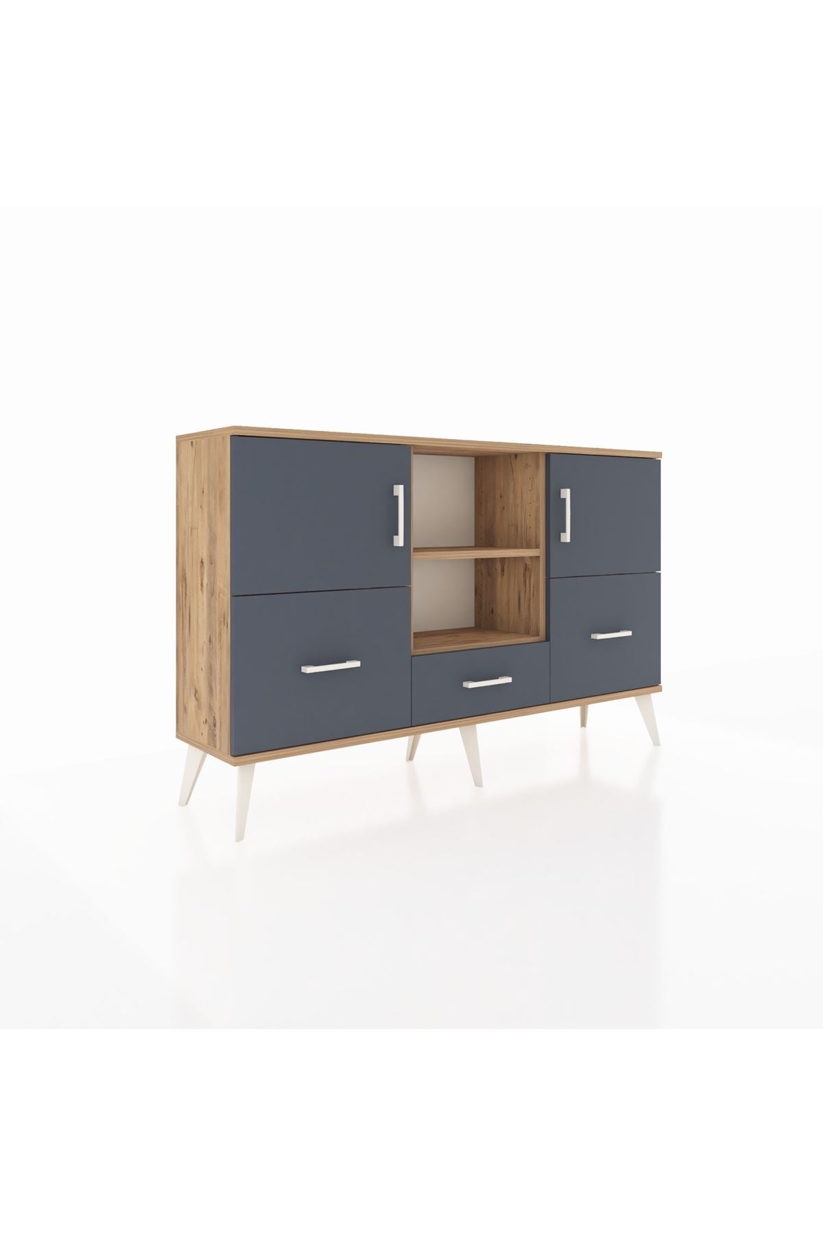 Arges Konsol 4 Raflı 3 Çekmeceli 3 Kapaklı 132x30x83 - S144M011V26A