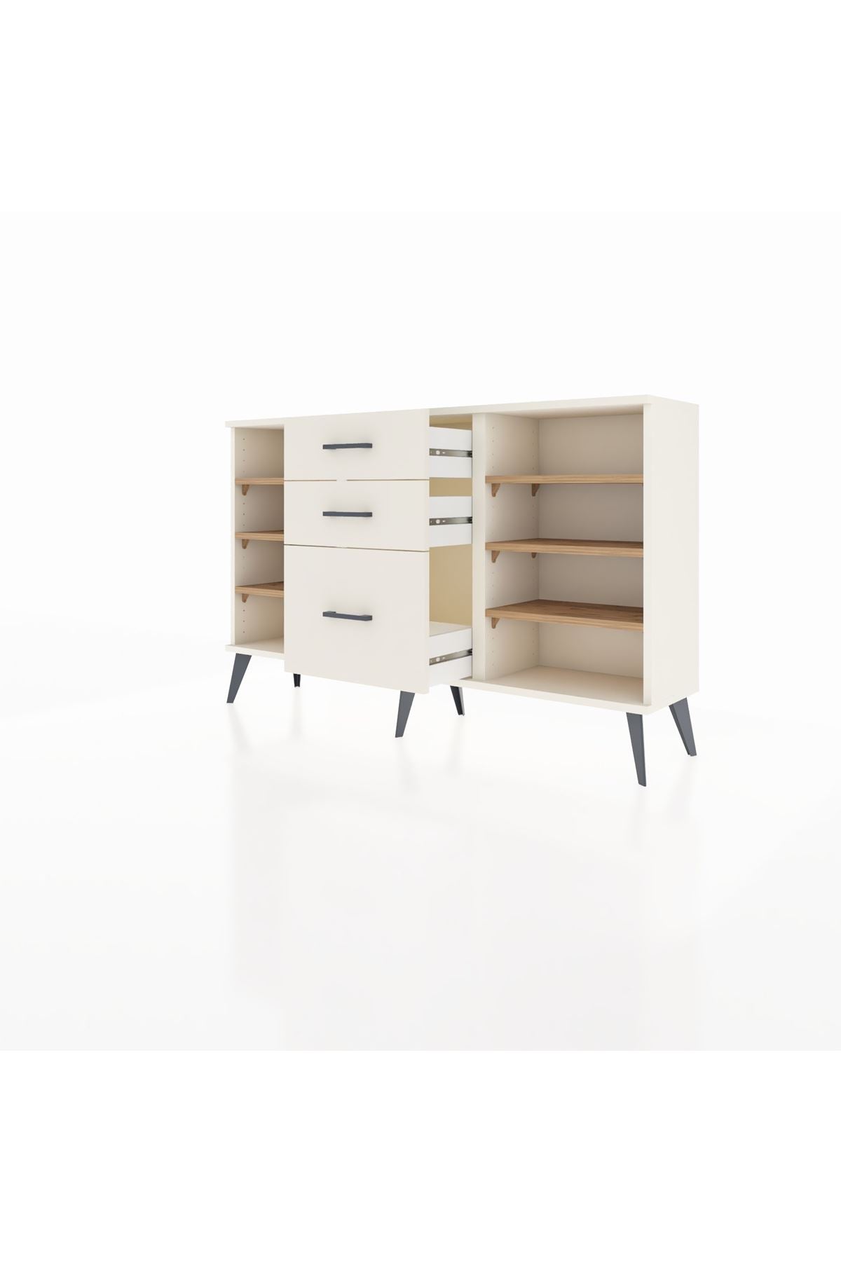 Arges Konsol 6 Raflı 3 Çekmeceli 132x30x83 - S144M012V01A
