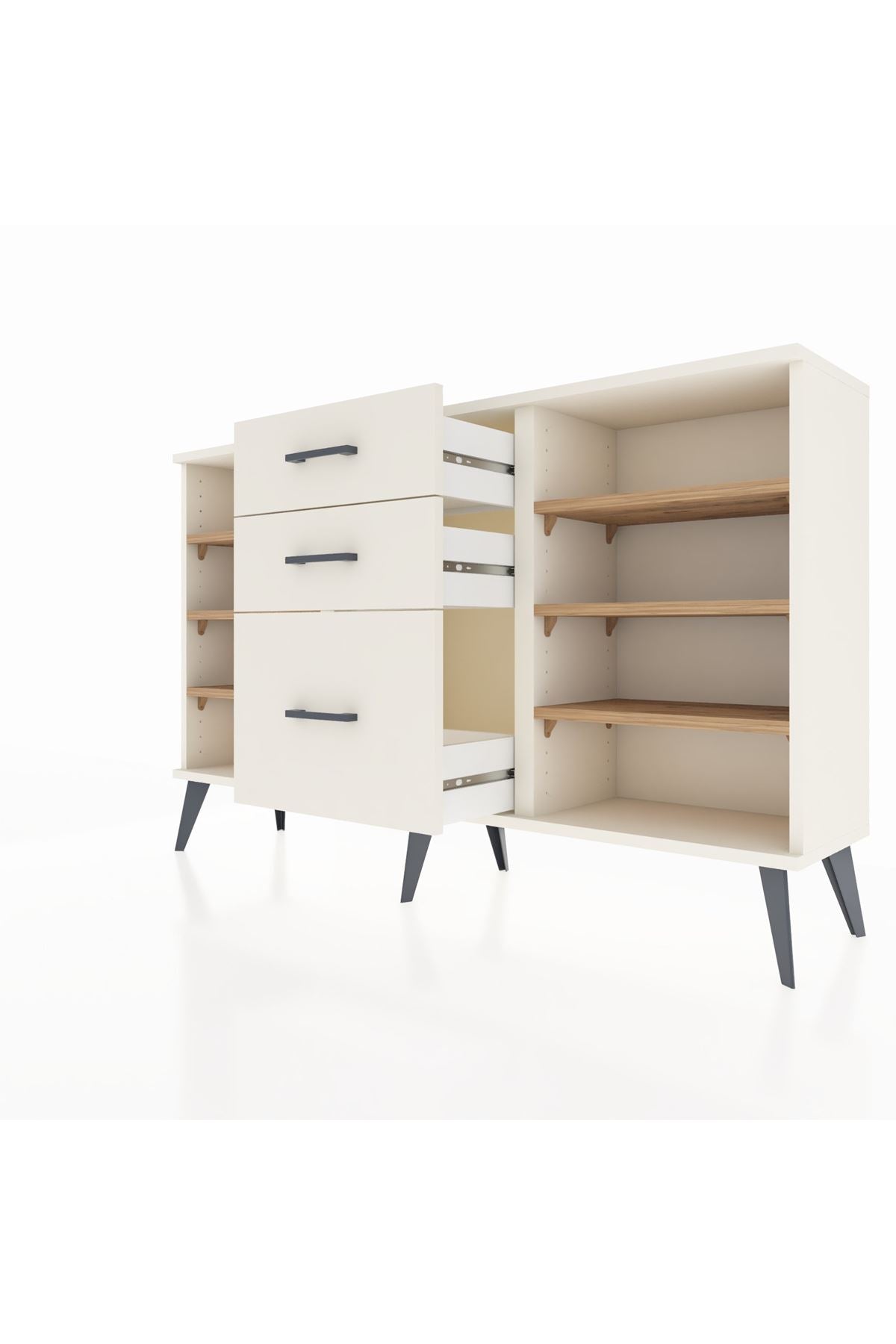 Arges Konsol 6 Raflı 3 Çekmeceli 132x30x83 - S144M012V01A