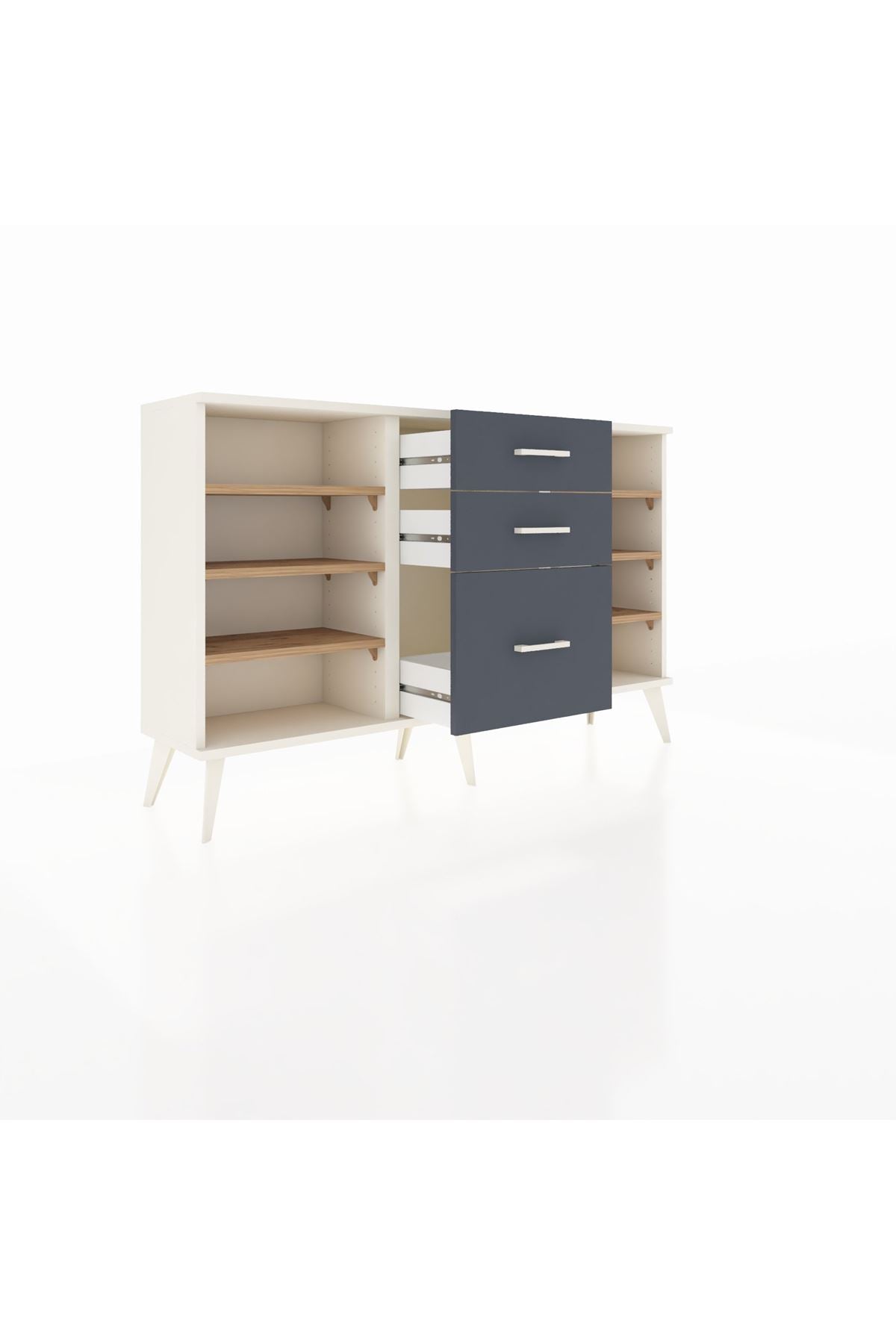 Arges Konsol 6 Raflı 3 Çekmeceli 132x30x83 - S144M012V02A