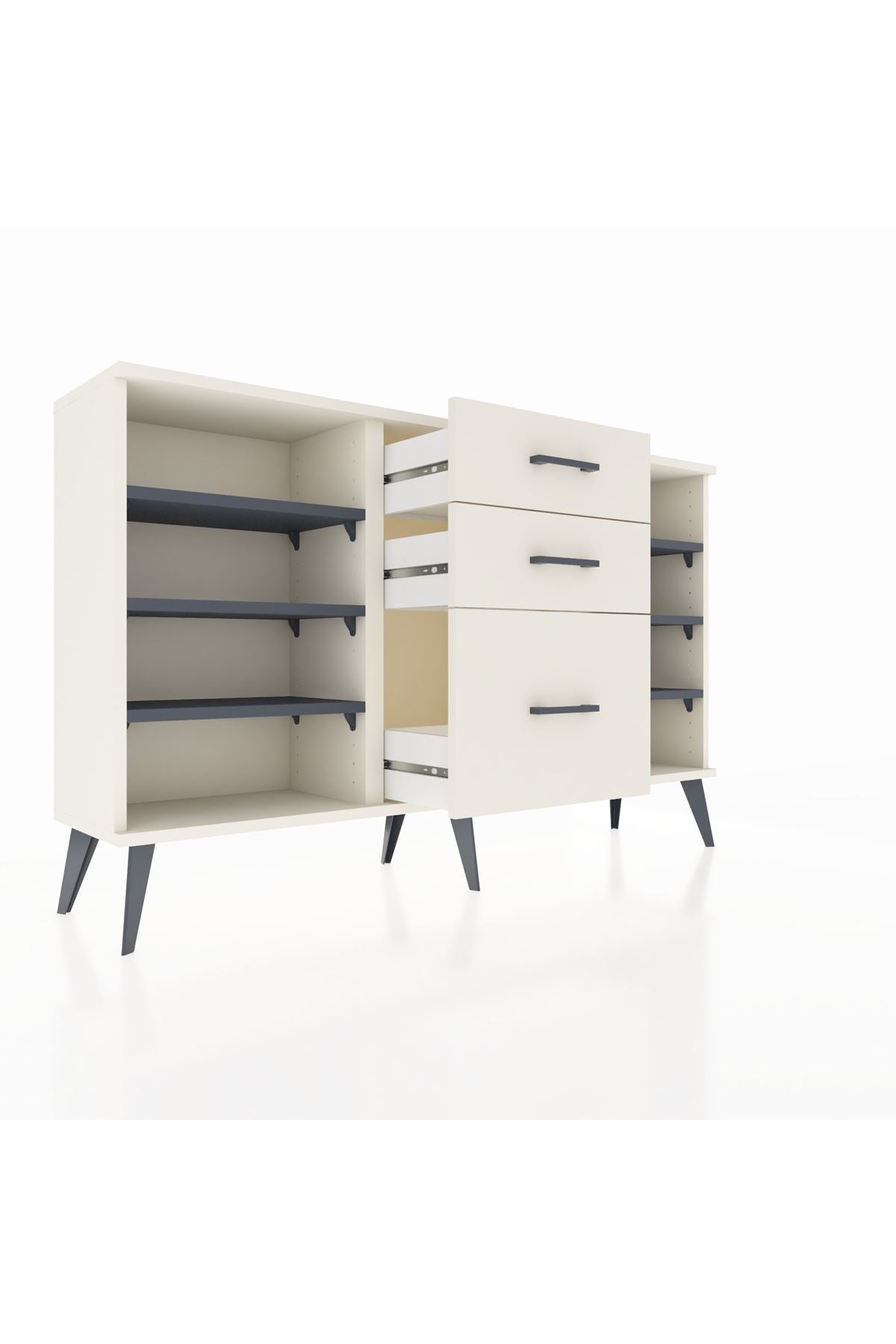 Arges Konsol 6 Raflı 3 Çekmeceli 132x30x83 - S144M012V07A