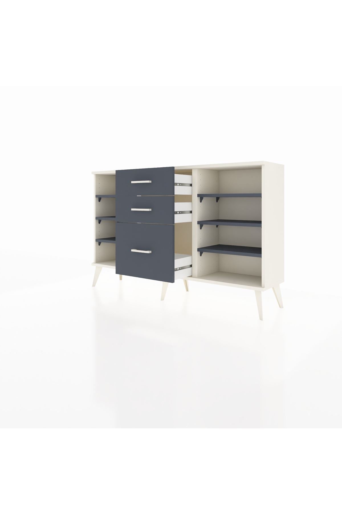 Arges Konsol 6 Raflı 3 Çekmeceli 132x30x83 - S144M012V08A