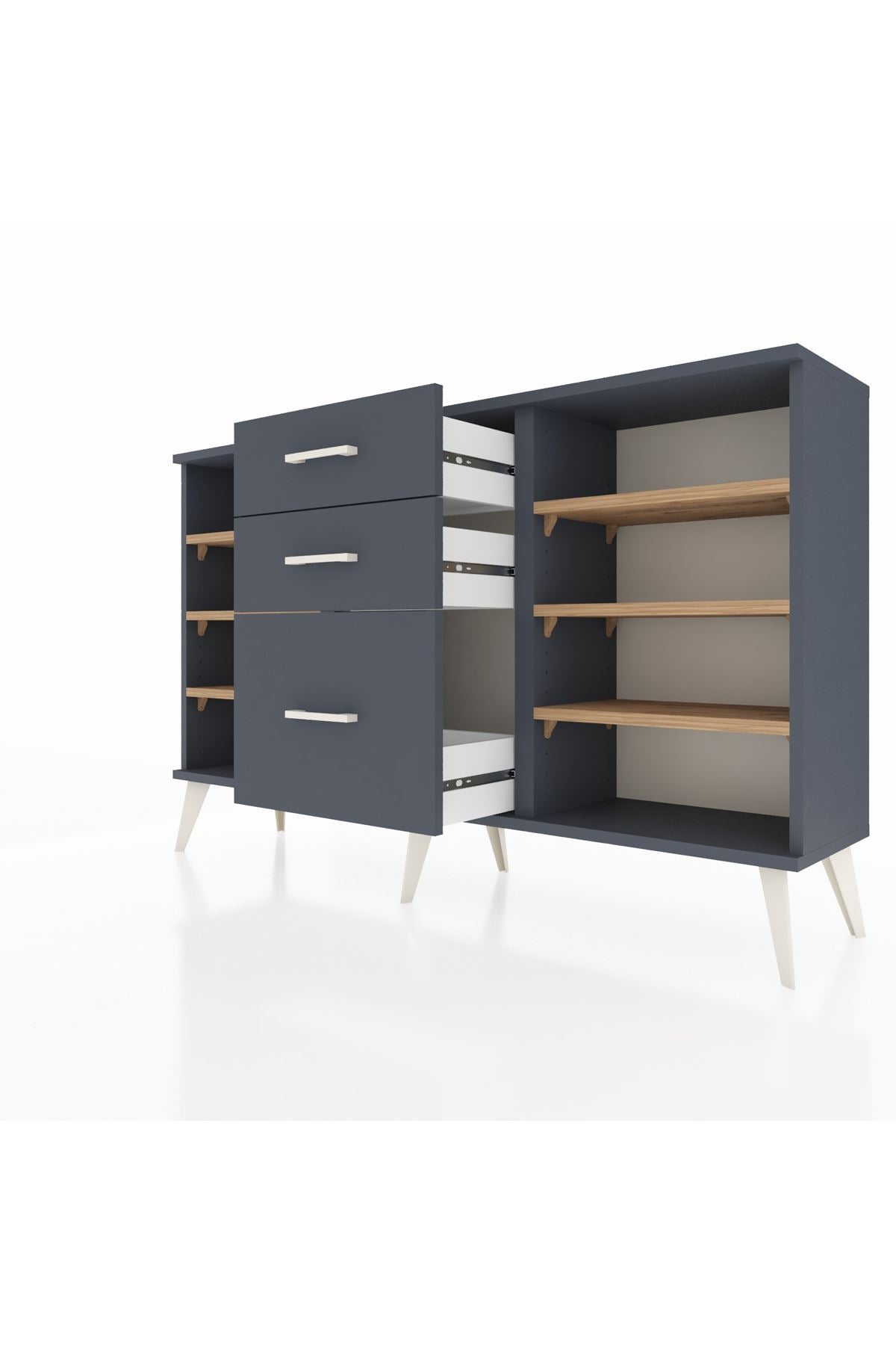 Arges Konsol 6 Raflı 3 Çekmeceli 132x30x83 - S144M012V11A