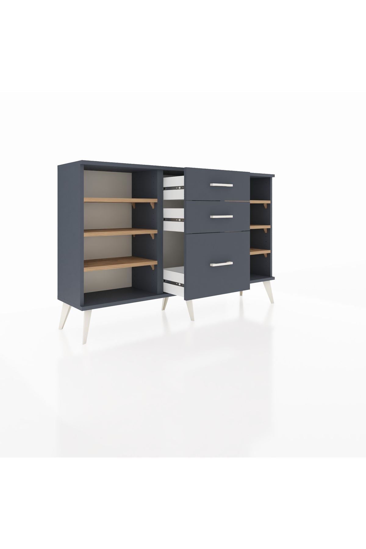 Arges Konsol 6 Raflı 3 Çekmeceli 132x30x83 - S144M012V11A