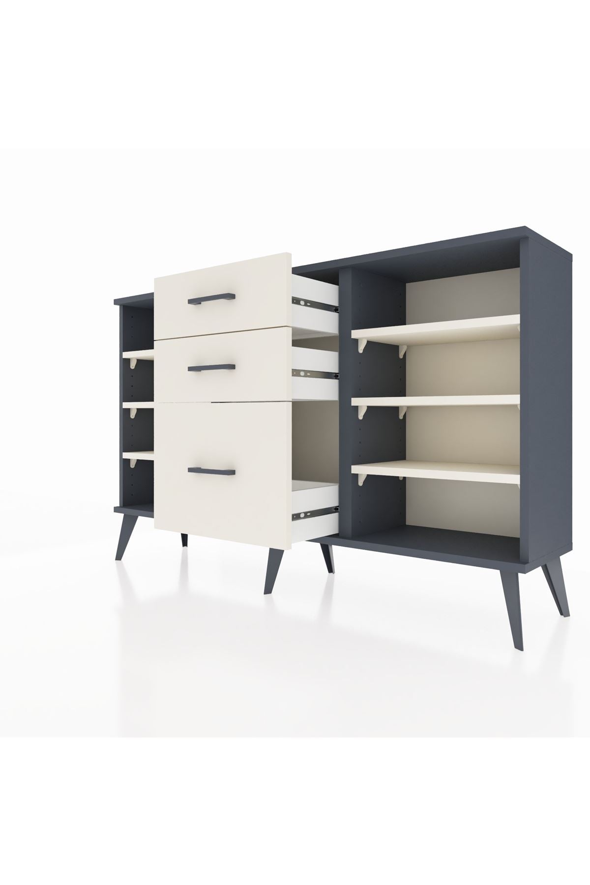Arges Konsol 6 Raflı 3 Çekmeceli 132x30x83 - S144M012V13A