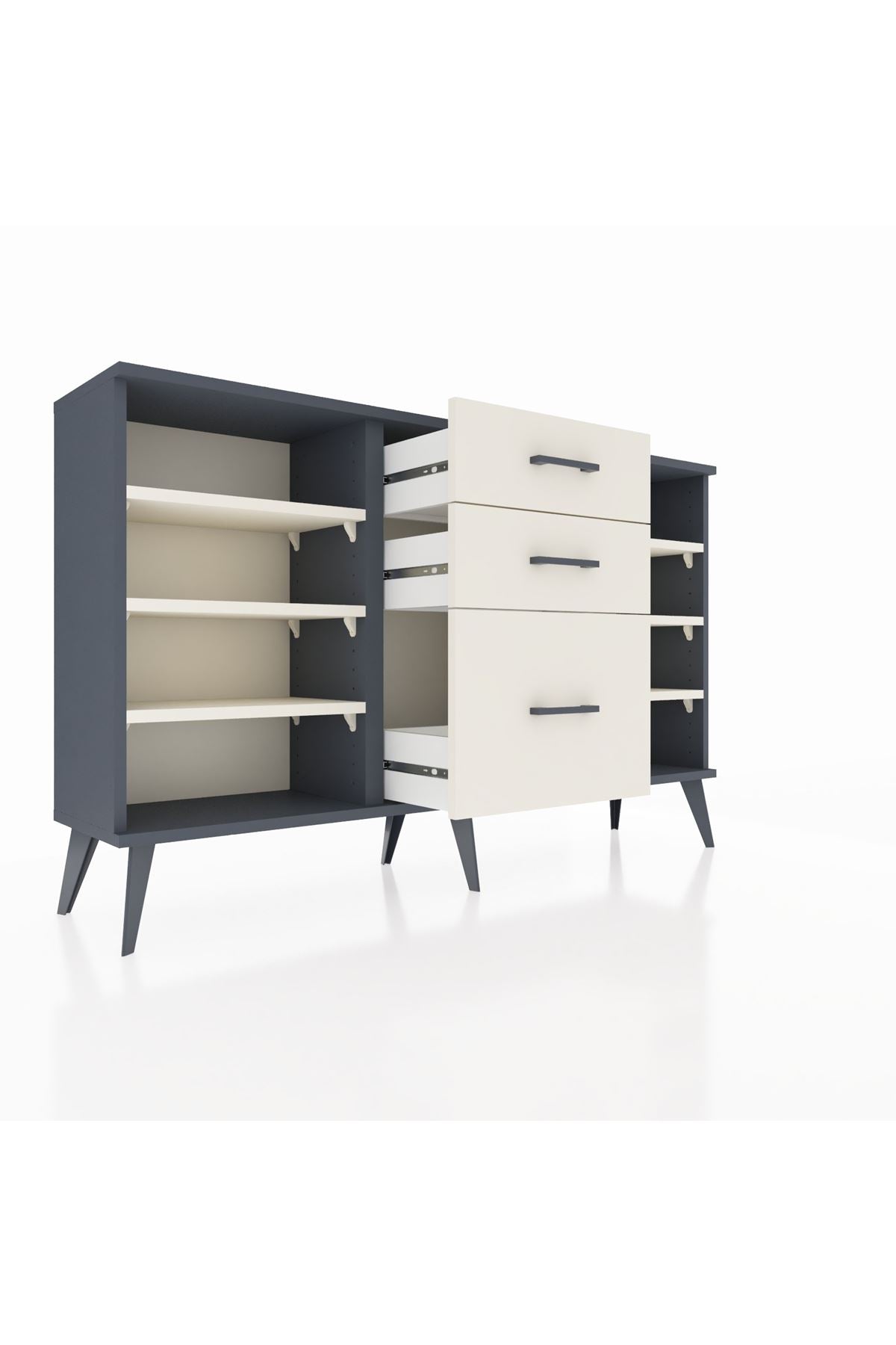 Arges Konsol 6 Raflı 3 Çekmeceli 132x30x83 - S144M012V13A