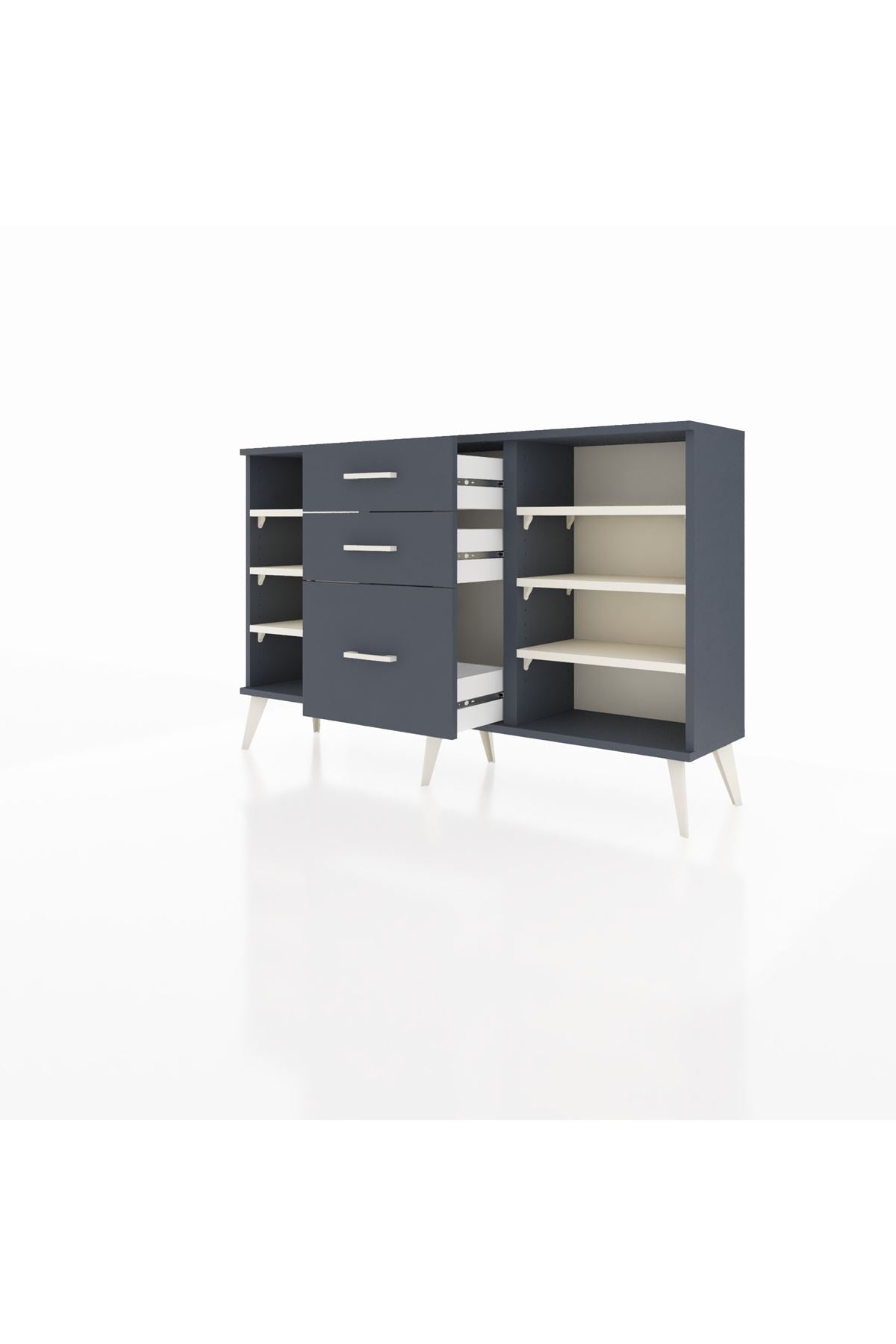 Arges Konsol 6 Raflı 3 Çekmeceli 132x30x83 - S144M012V14A