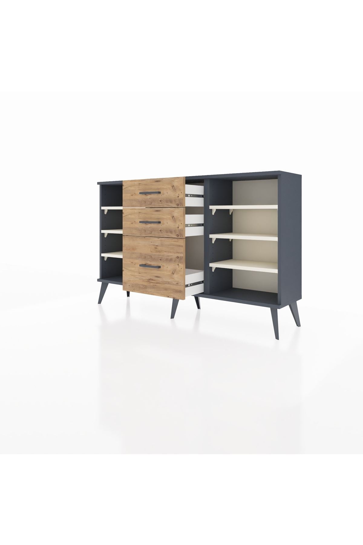Arges Konsol 6 Raflı 3 Çekmeceli 132x30x83 - S144M012V15A
