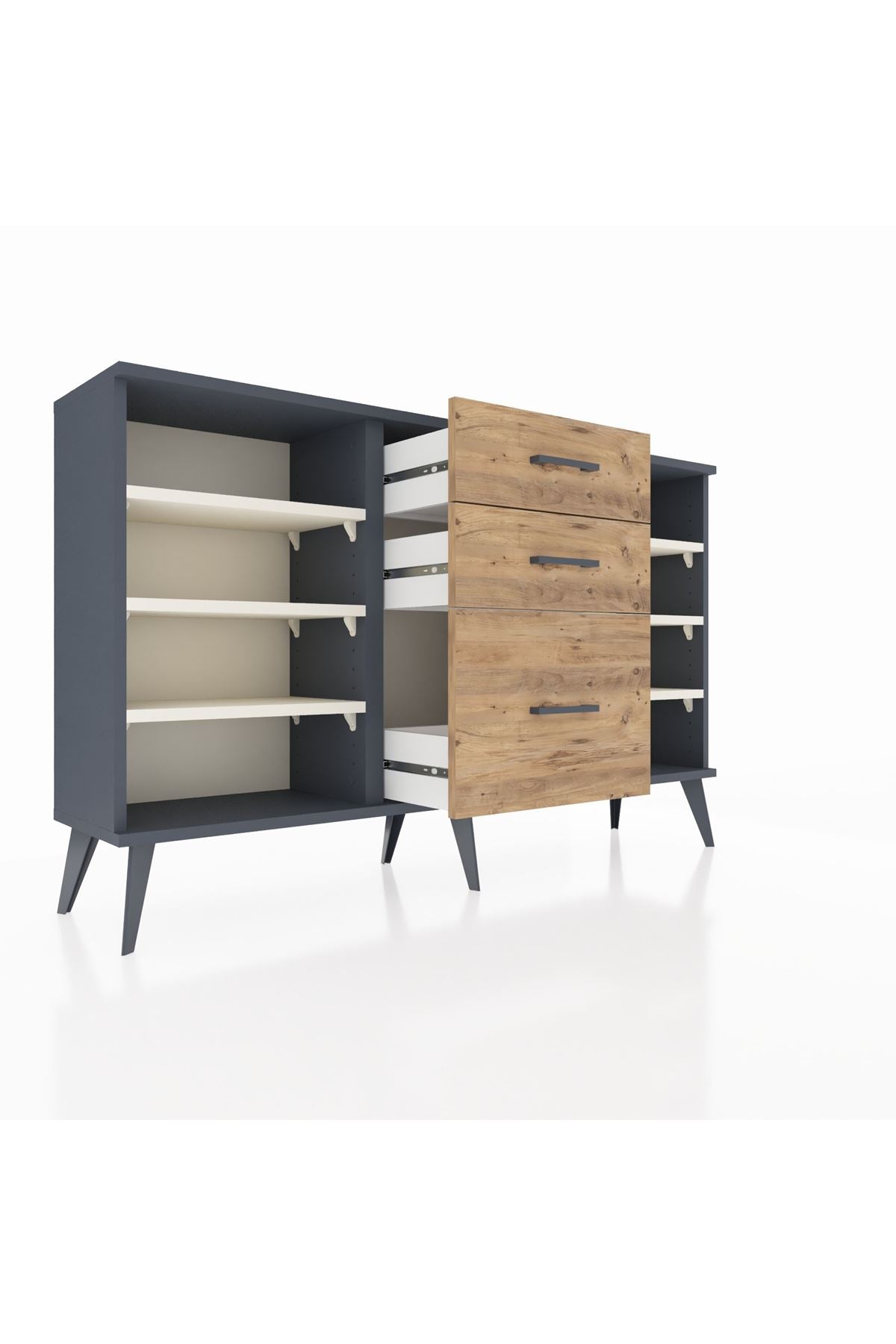 Arges Konsol 6 Raflı 3 Çekmeceli 132x30x83 - S144M012V15A
