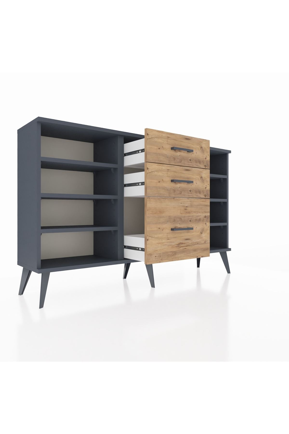Arges Konsol 6 Raflı 3 Çekmeceli 132x30x83 - S144M012V18A
