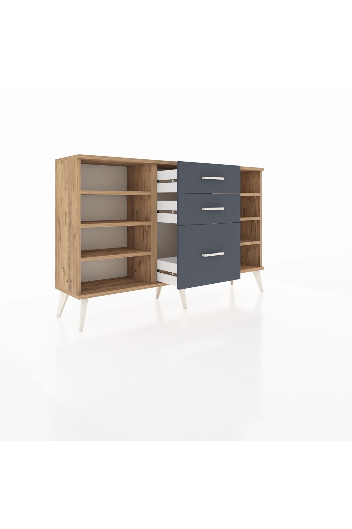 Arges Konsol 6 Raflı 3 Çekmeceli 132x30x83 - S144M012V20A