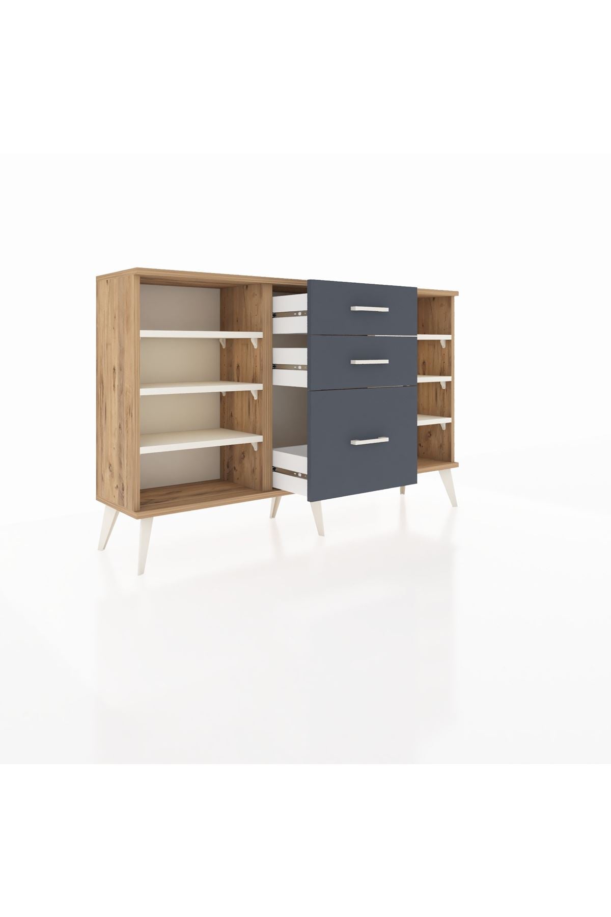 Arges Konsol 6 Raflı 3 Çekmeceli 132x30x83 - S144M012V23A