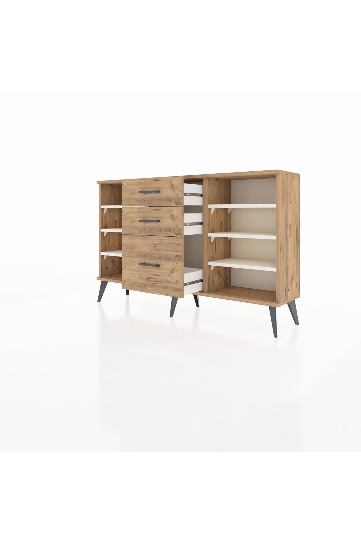 Arges Konsol 6 Raflı 3 Çekmeceli 132x30x83 - S144M012V24A