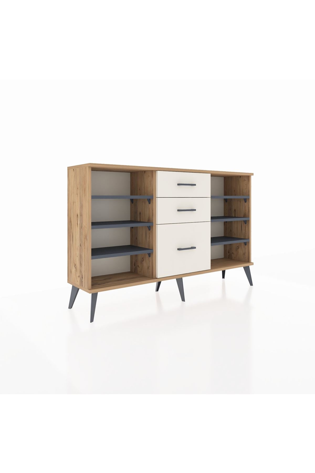 Arges Konsol 6 Raflı 3 Çekmeceli 132x30x83 - S144M012V25A