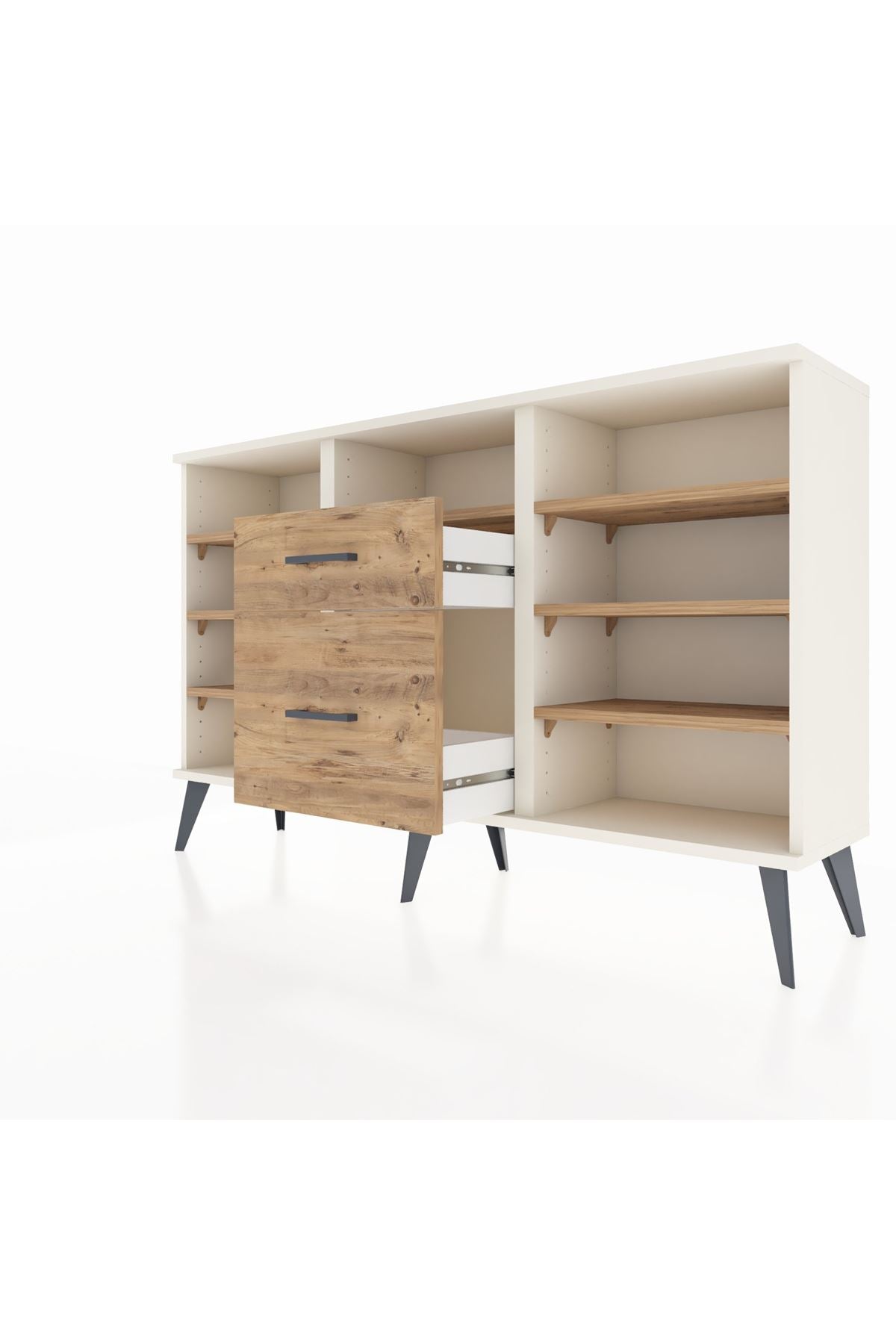 Arges Konsol 7 Raflı 2 Çekmeceli 132x30x83 - S144M013V03A
