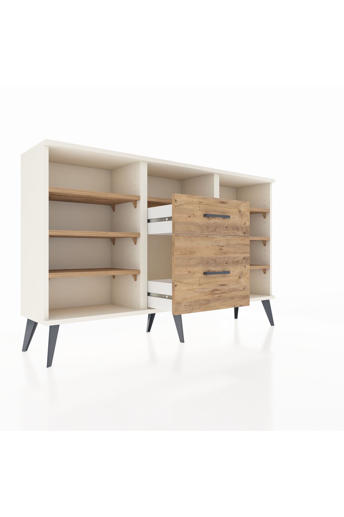 Arges Konsol 7 Raflı 2 Çekmeceli 132x30x83 - S144M013V03A