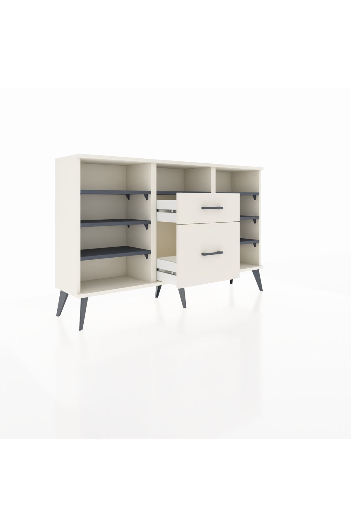 Arges Konsol 7 Raflı 2 Çekmeceli 132x30x83 - S144M013V07A