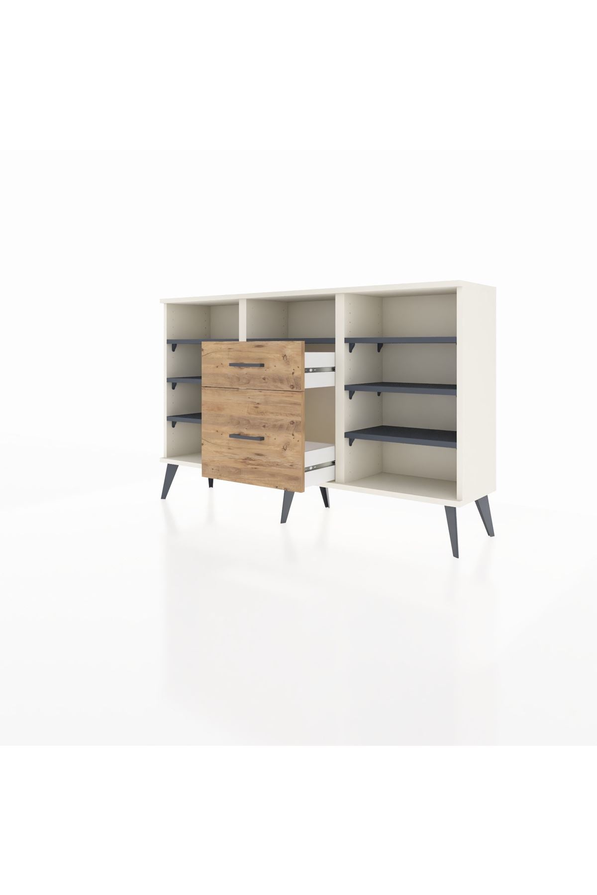 Arges Konsol 7 Raflı 2 Çekmeceli 132x30x83 - S144M013V09A