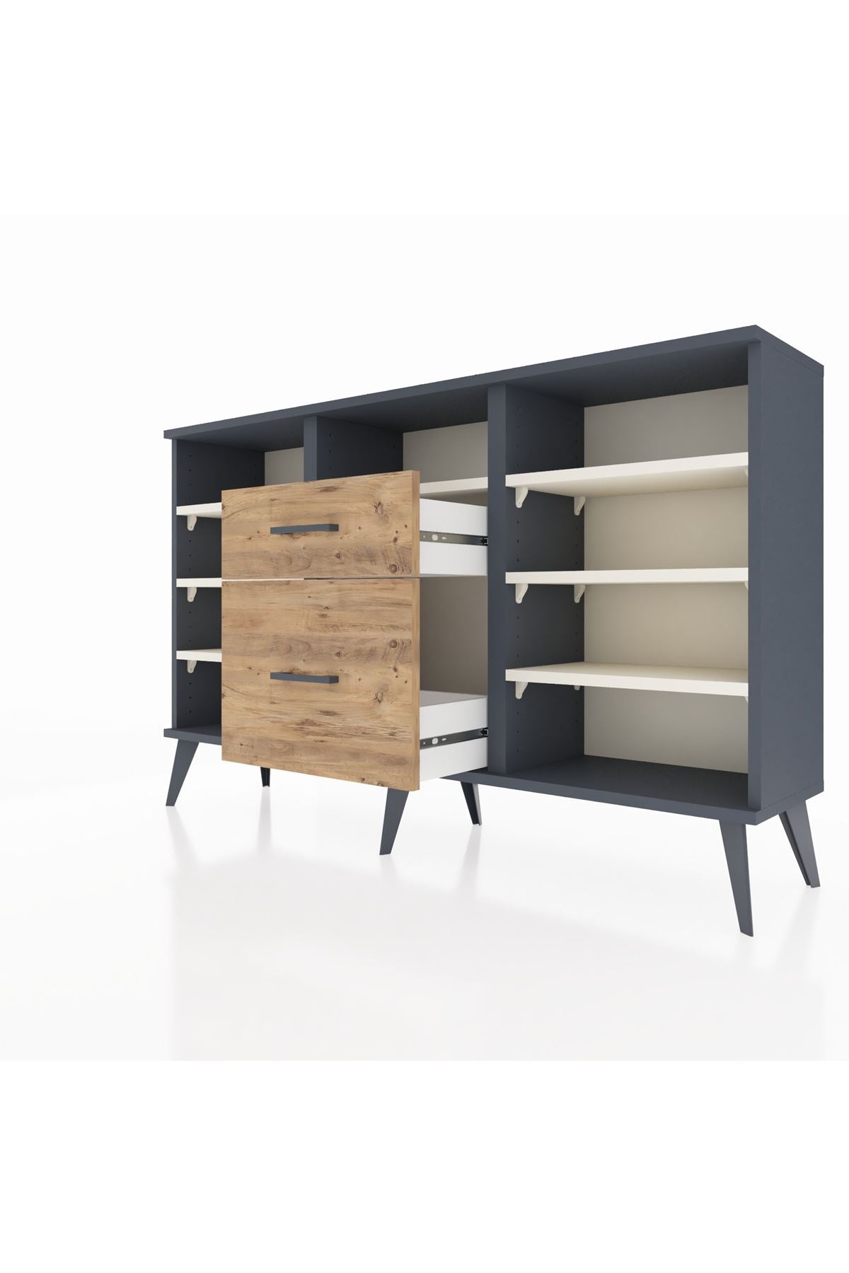 Arges Konsol 7 Raflı 2 Çekmeceli 132x30x83 - S144M013V15A