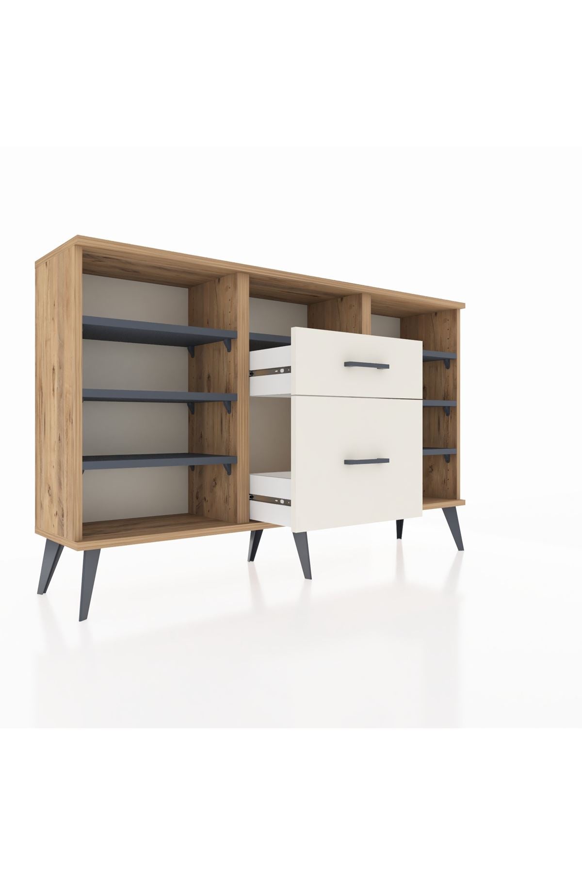Arges Konsol 7 Raflı 2 Çekmeceli 132x30x83 - S144M013V25A