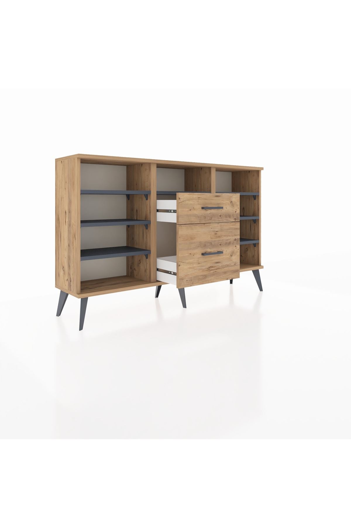 Arges Konsol 7 Raflı 2 Çekmeceli 132x30x83 - S144M013V27A