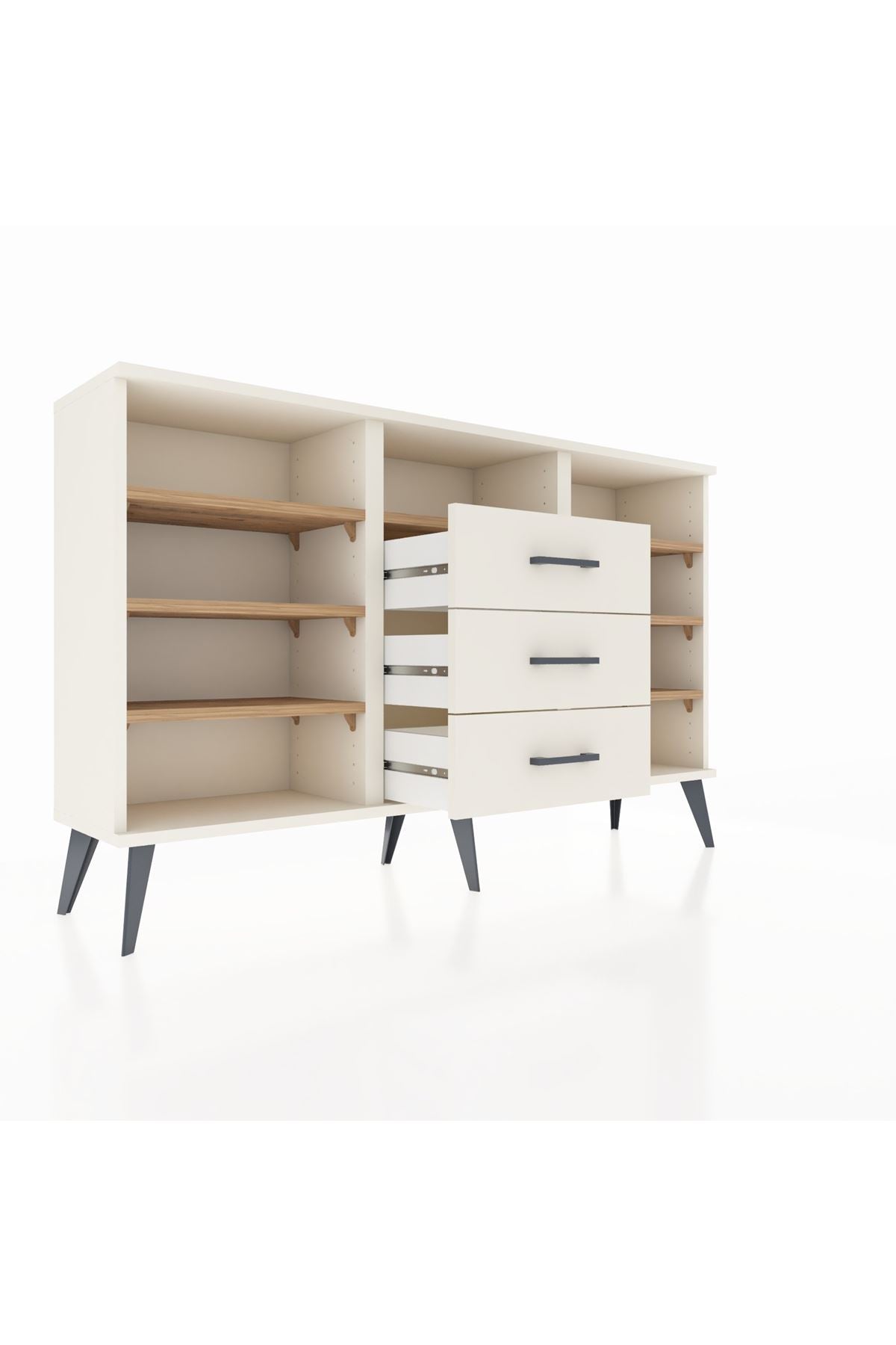 Arges Konsol 7 Raflı 3 Çekmeceli 132x30x83 - S144M014V01A