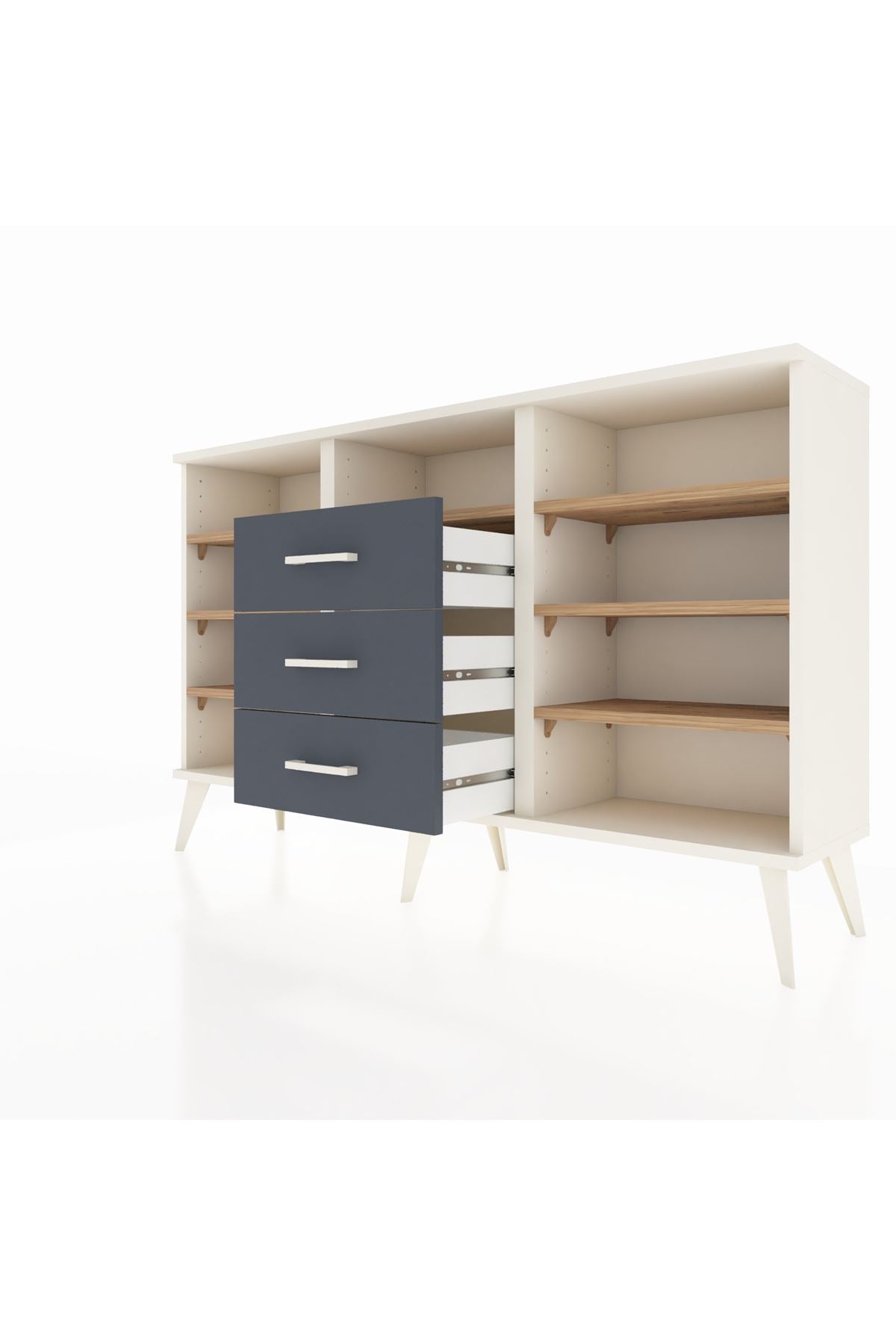 Arges Konsol 7 Raflı 3 Çekmeceli 132x30x83 - S144M014V02A