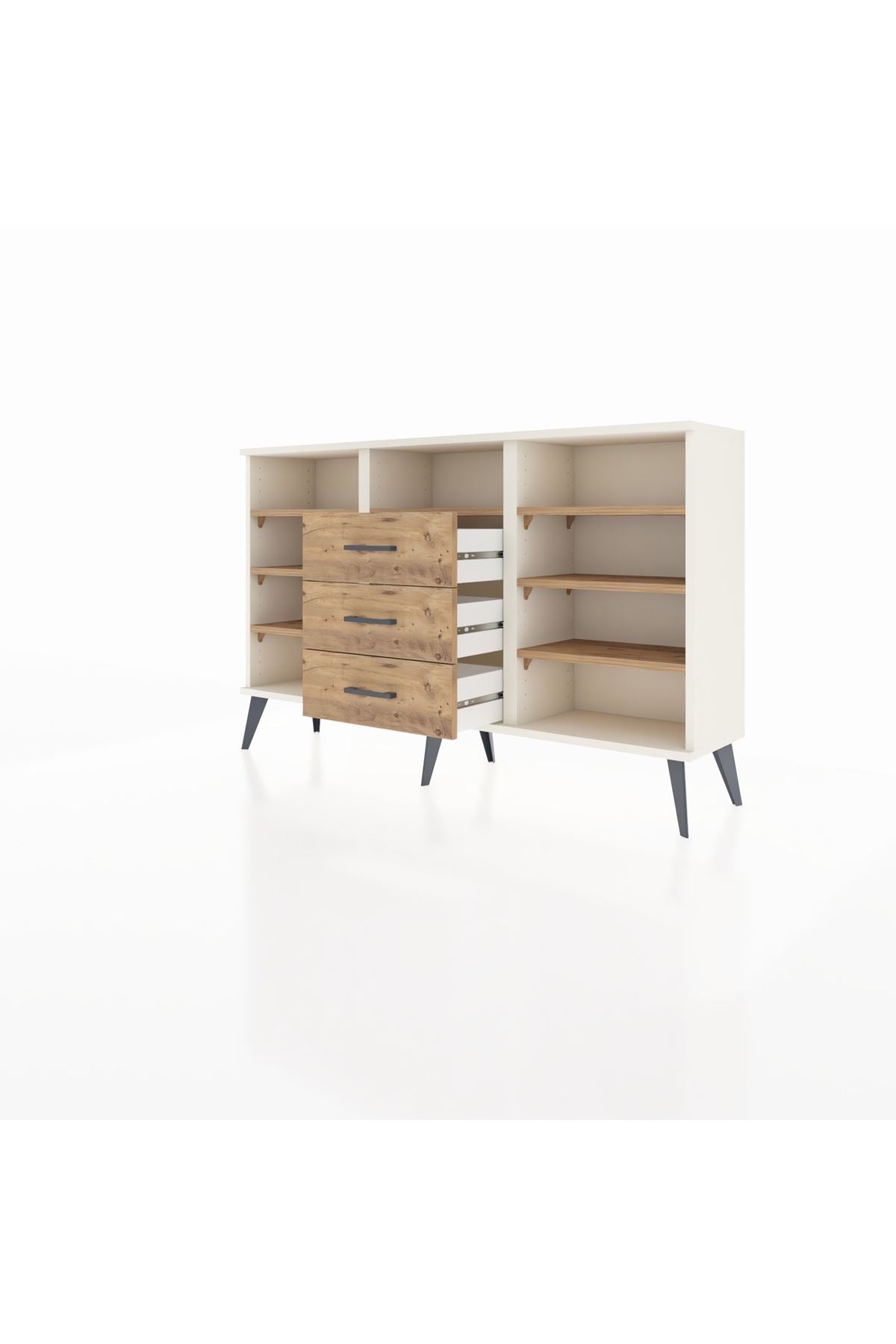 Arges Konsol 7 Raflı 3 Çekmeceli 132x30x83 - S144M014V03A