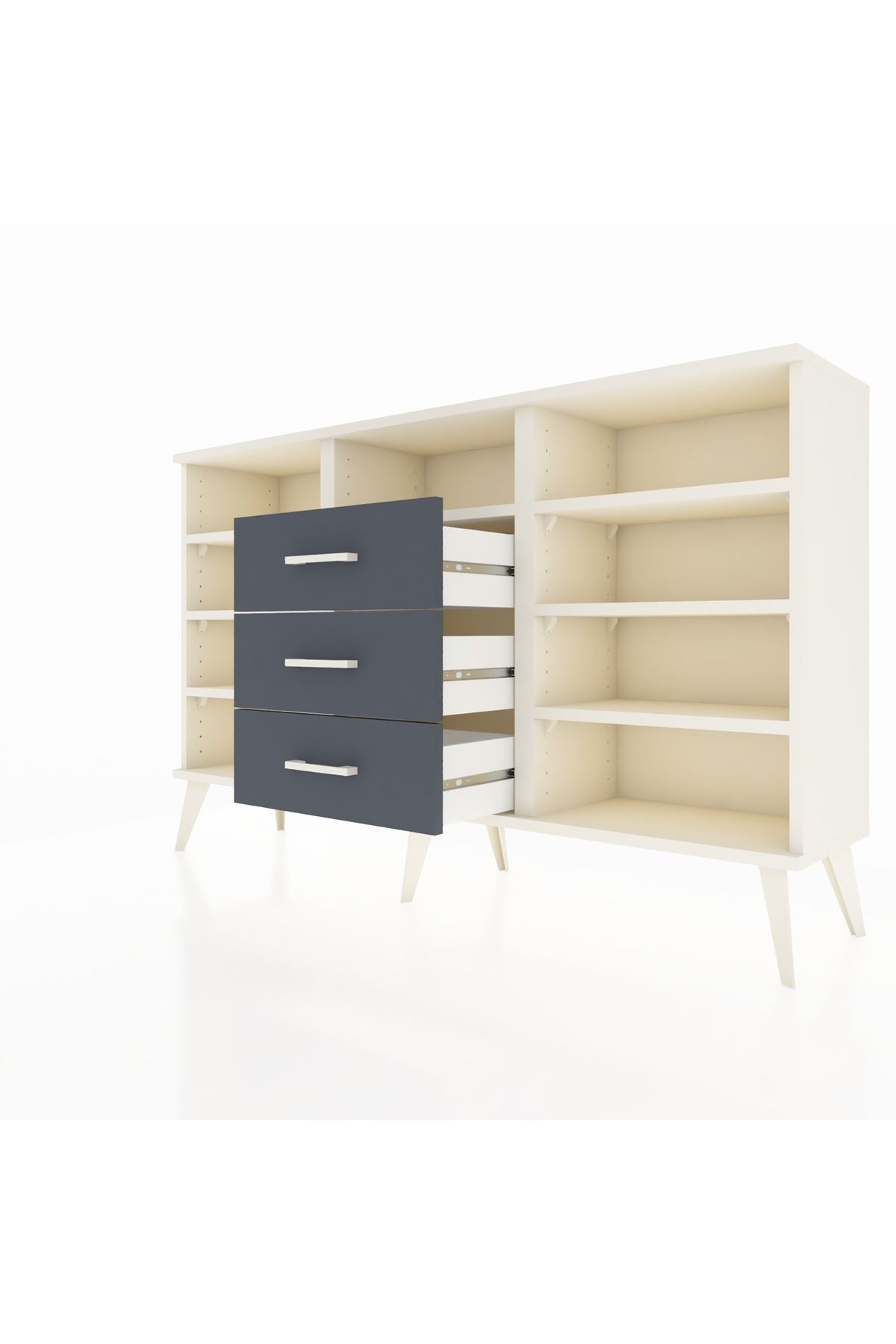 Arges Konsol 7 Raflı 3 Çekmeceli 132x30x83 - S144M014V05A