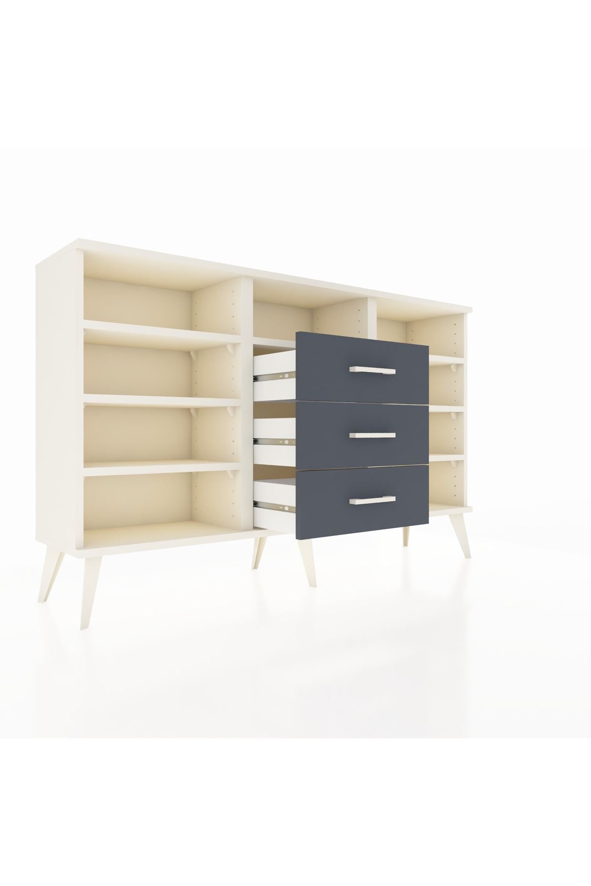 Arges Konsol 7 Raflı 3 Çekmeceli 132x30x83 - S144M014V05A