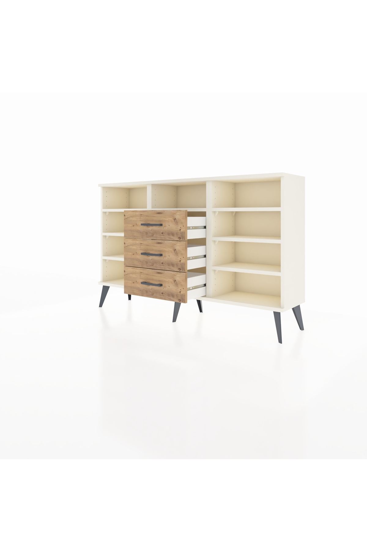Arges Konsol 7 Raflı 3 Çekmeceli 132x30x83 - S144M014V06A