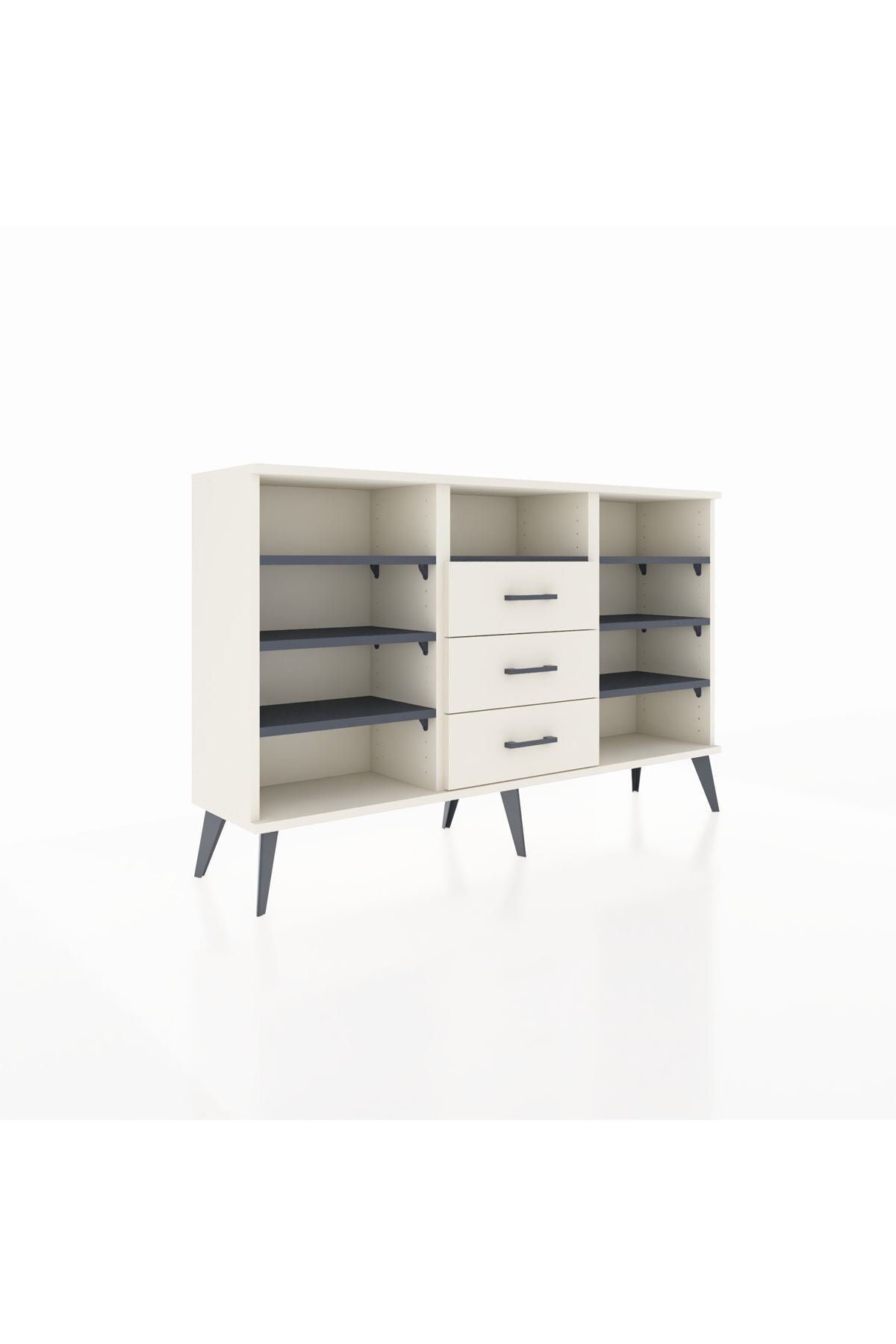 Arges Konsol 7 Raflı 3 Çekmeceli 132x30x83 - S144M014V07A