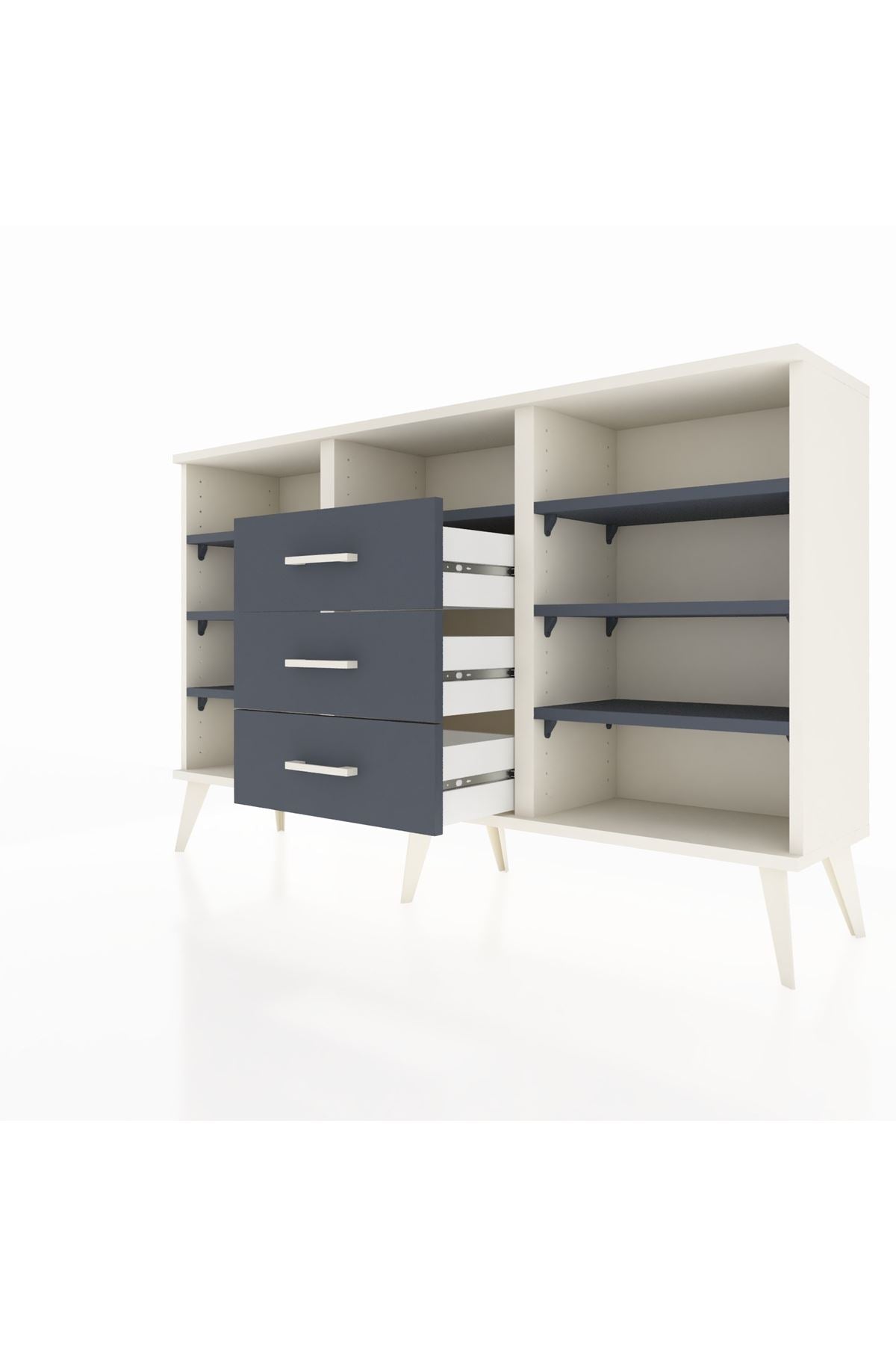 Arges Konsol 7 Raflı 3 Çekmeceli 132x30x83 - S144M014V08A