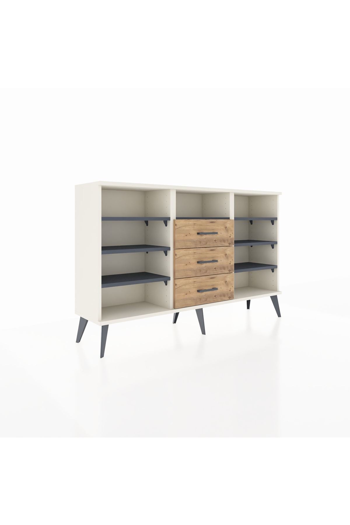 Arges Konsol 7 Raflı 3 Çekmeceli 132x30x83 - S144M014V09A