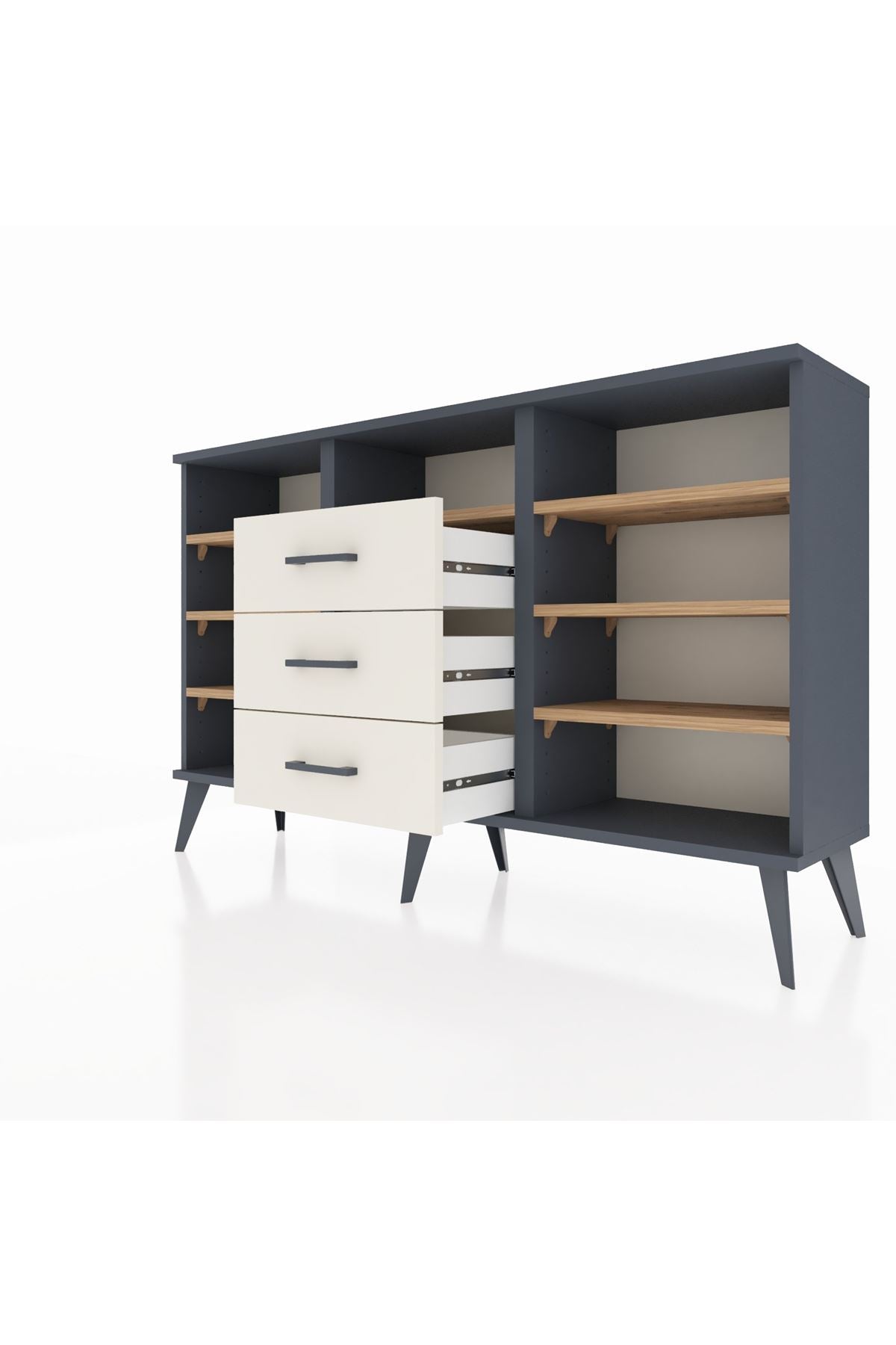 Arges Konsol 7 Raflı 3 Çekmeceli 132x30x83 - S144M014V10A
