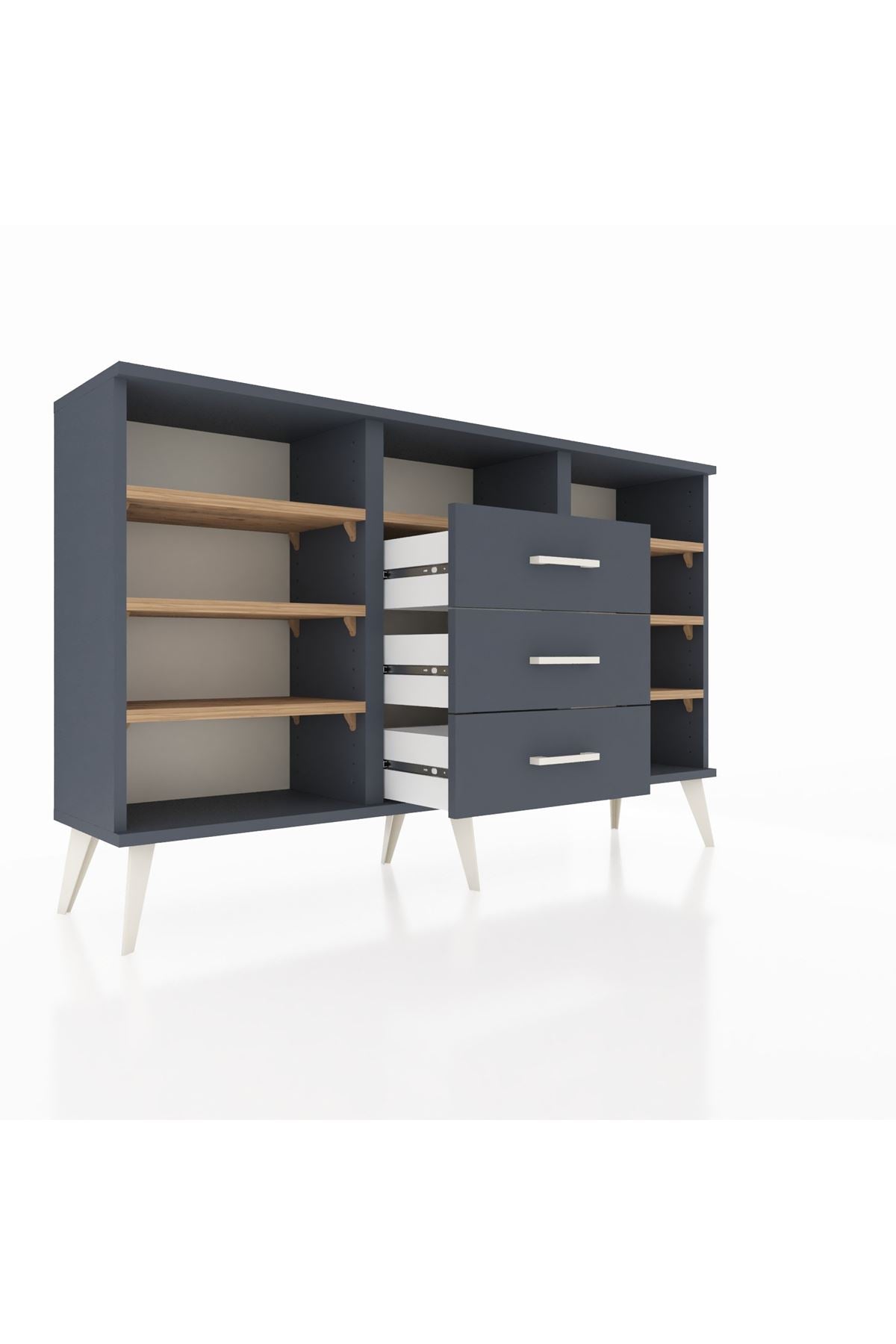 Arges Konsol 7 Raflı 3 Çekmeceli 132x30x83 - S144M014V11A