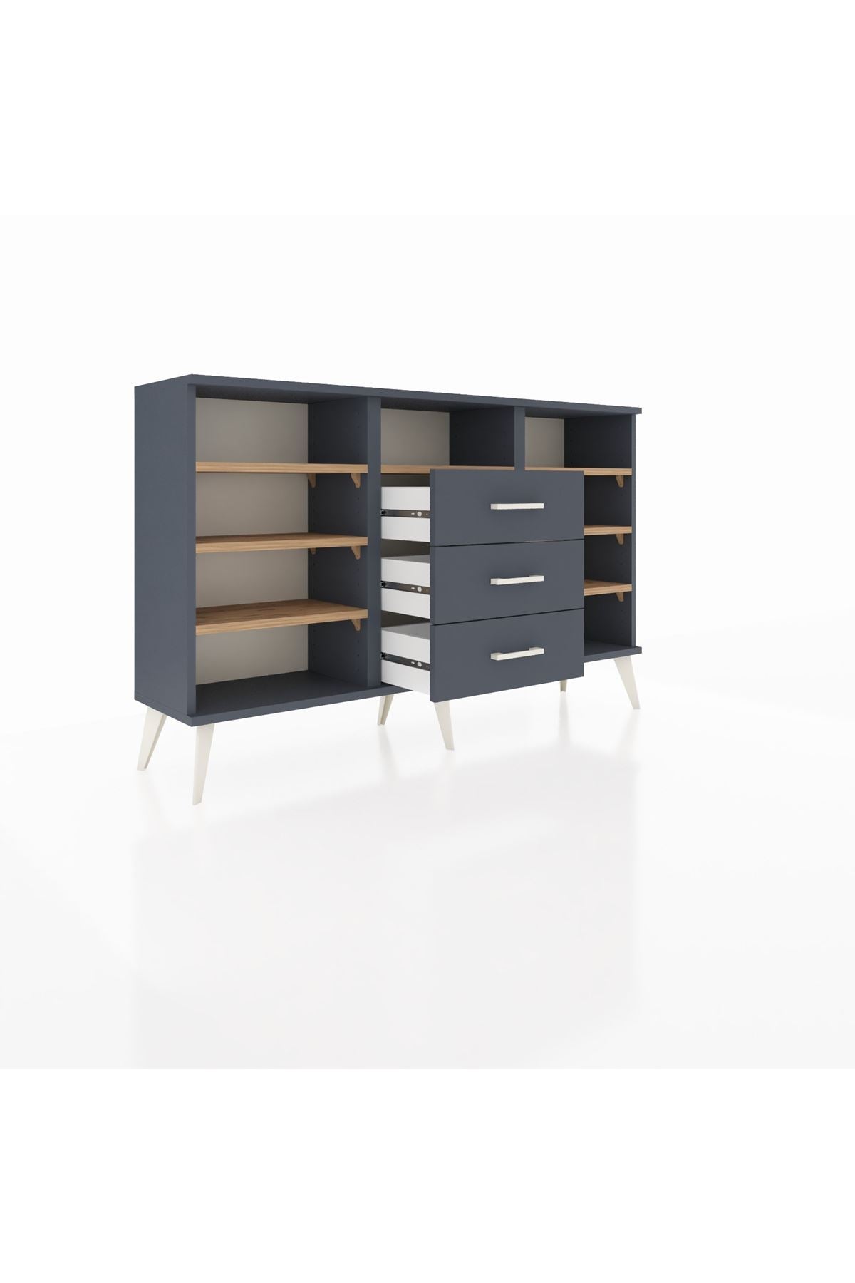 Arges Konsol 7 Raflı 3 Çekmeceli 132x30x83 - S144M014V11A
