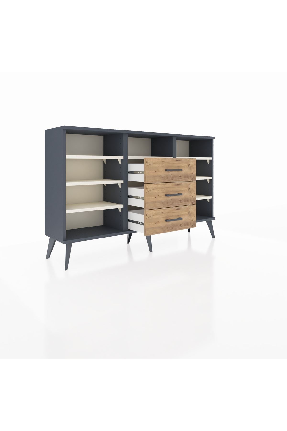 Arges Konsol 7 Raflı 3 Çekmeceli 132x30x83 - S144M014V15A