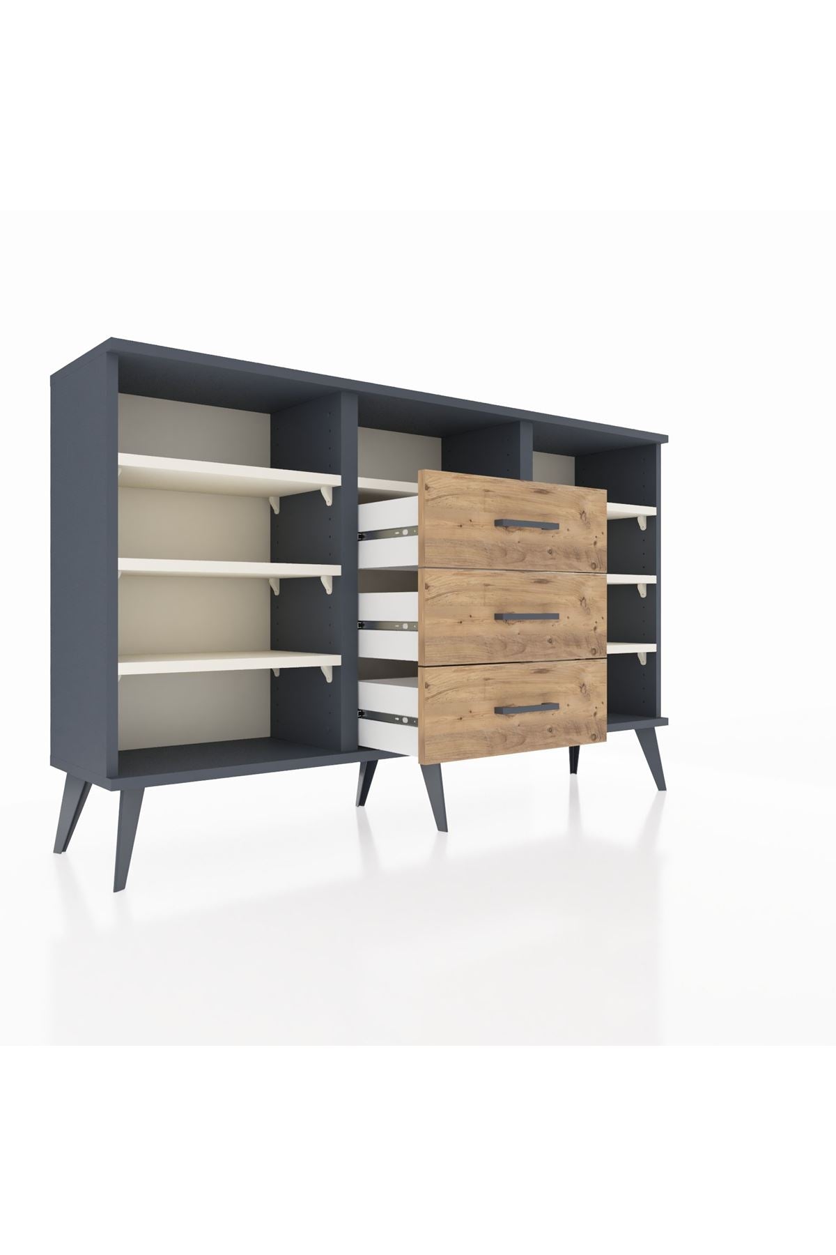Arges Konsol 7 Raflı 3 Çekmeceli 132x30x83 - S144M014V15A