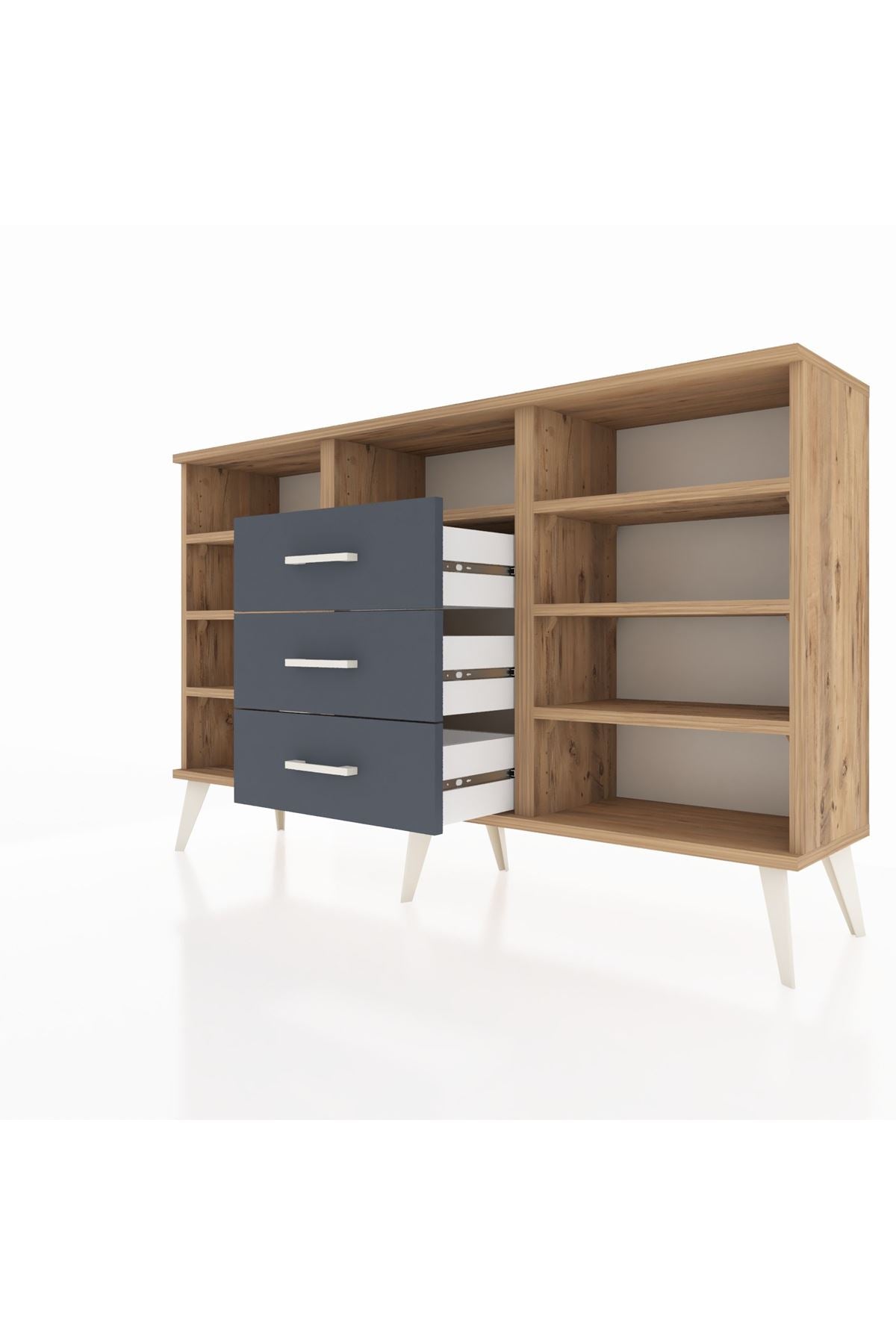 Arges Konsol 7 Raflı 3 Çekmeceli 132x30x83 - S144M014V20A
