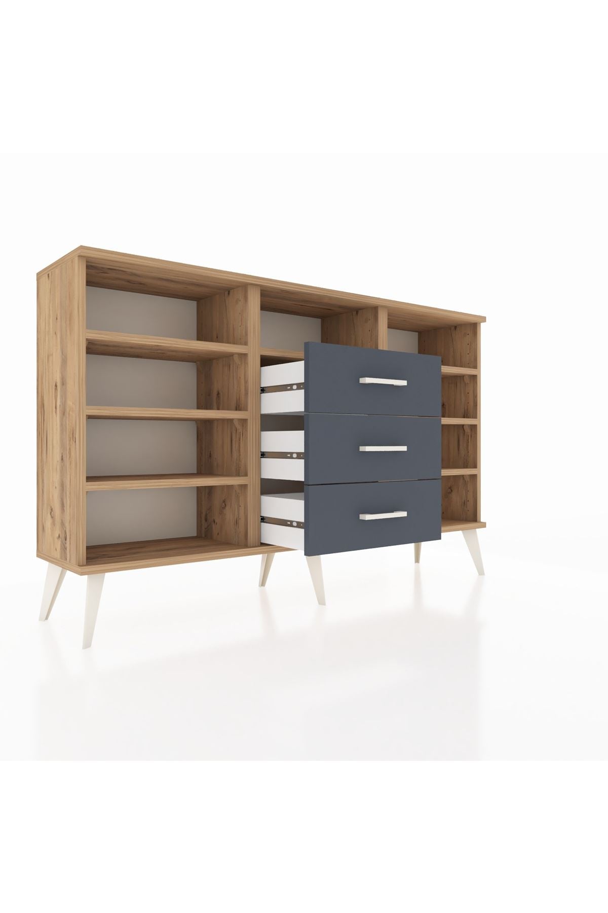 Arges Konsol 7 Raflı 3 Çekmeceli 132x30x83 - S144M014V20A