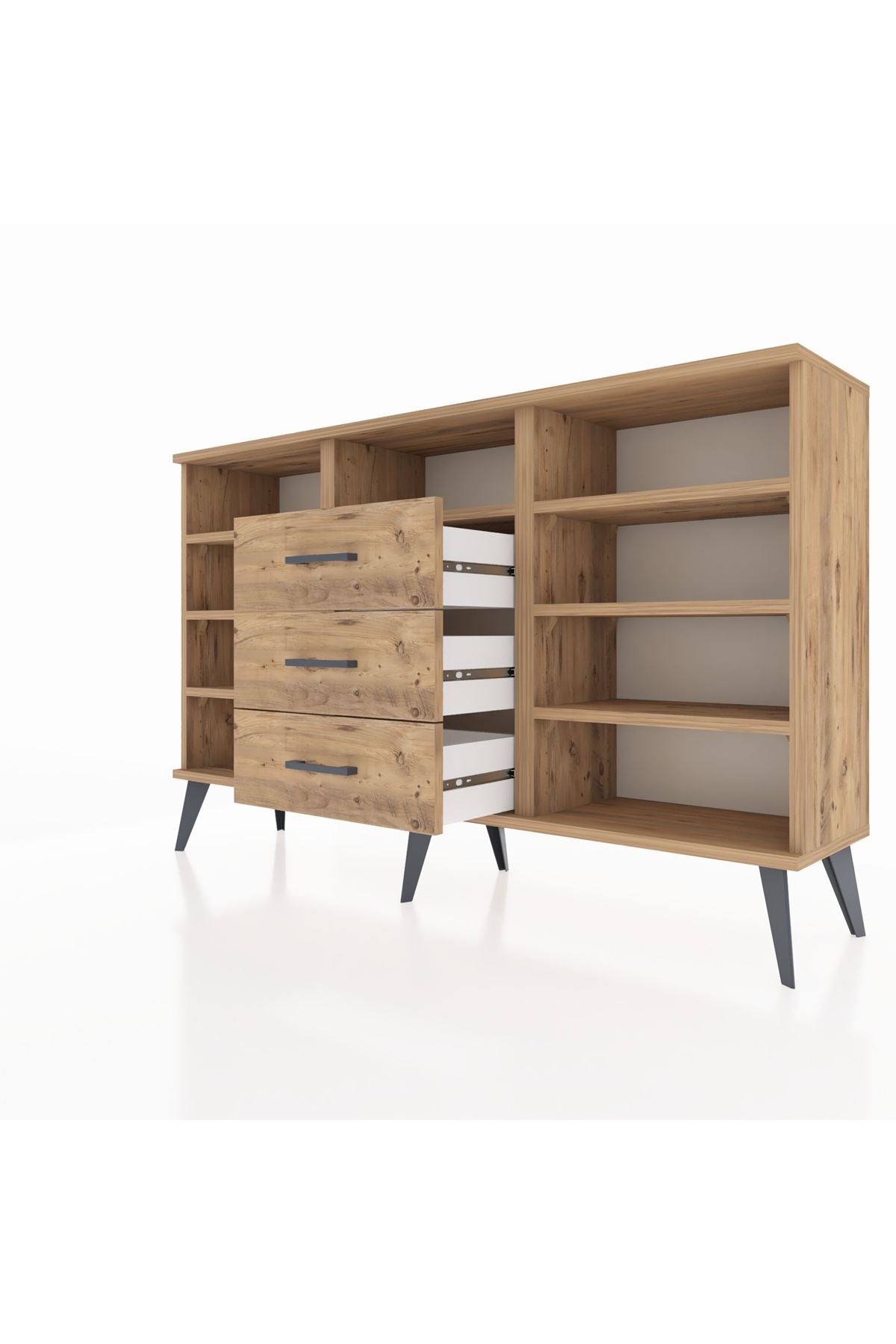 Arges Konsol 7 Raflı 3 Çekmeceli 132x30x83 - S144M014V21A