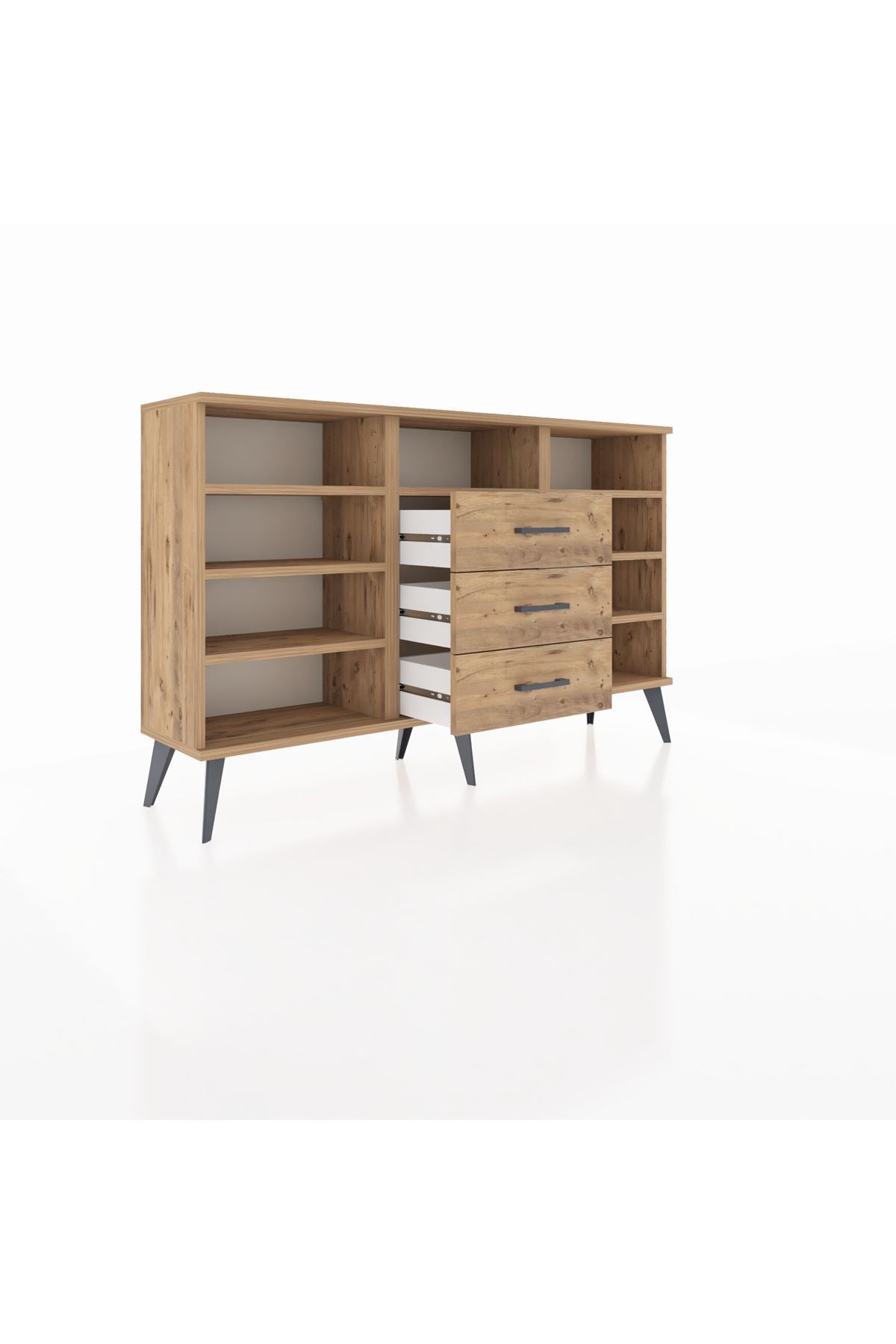 Arges Konsol 7 Raflı 3 Çekmeceli 132x30x83 - S144M014V21A